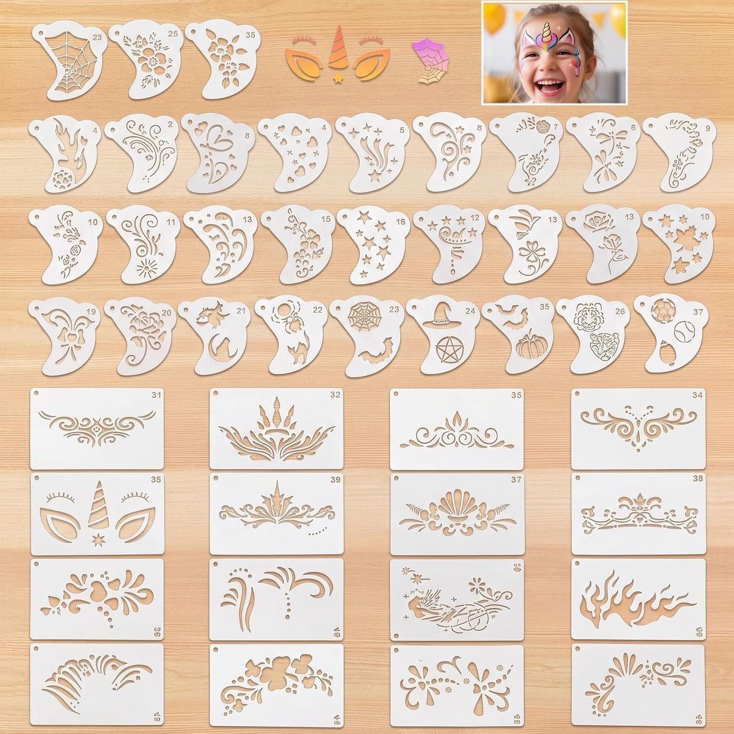LuxusKollektion Kindertattoo Tattoo-Schablonen Kinder 46-teilig"}