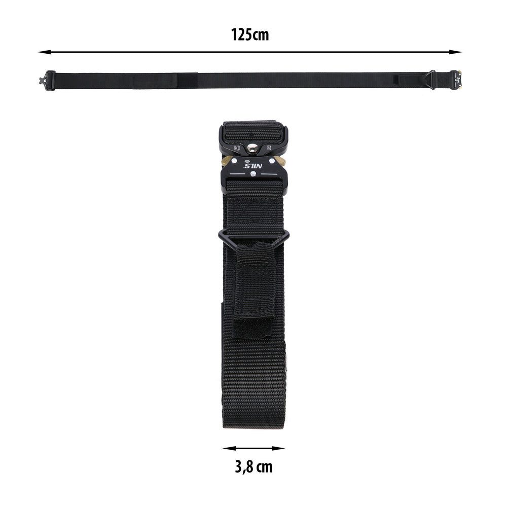 NILS CAMP Stoffgürtel Taktikgürtel Cobra-Schnalle (Spar-Set, 1-St., 125 x 3, 8 cm robust) Cobra-Schnalle, Ausrüstungsschlaufe, robust