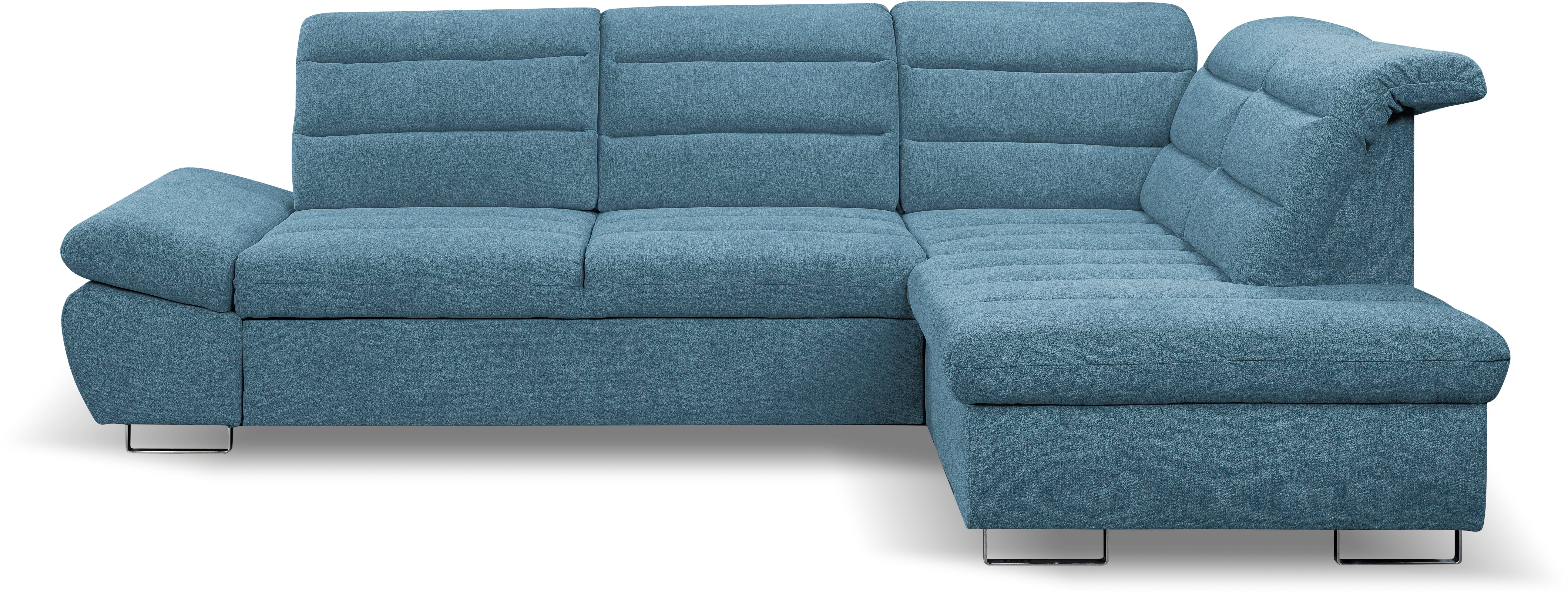 WERK2 Ecksofa Roma, Sofa mit Sitztiefenverstellung, Kopfteile verstellbare Schlaffunktion