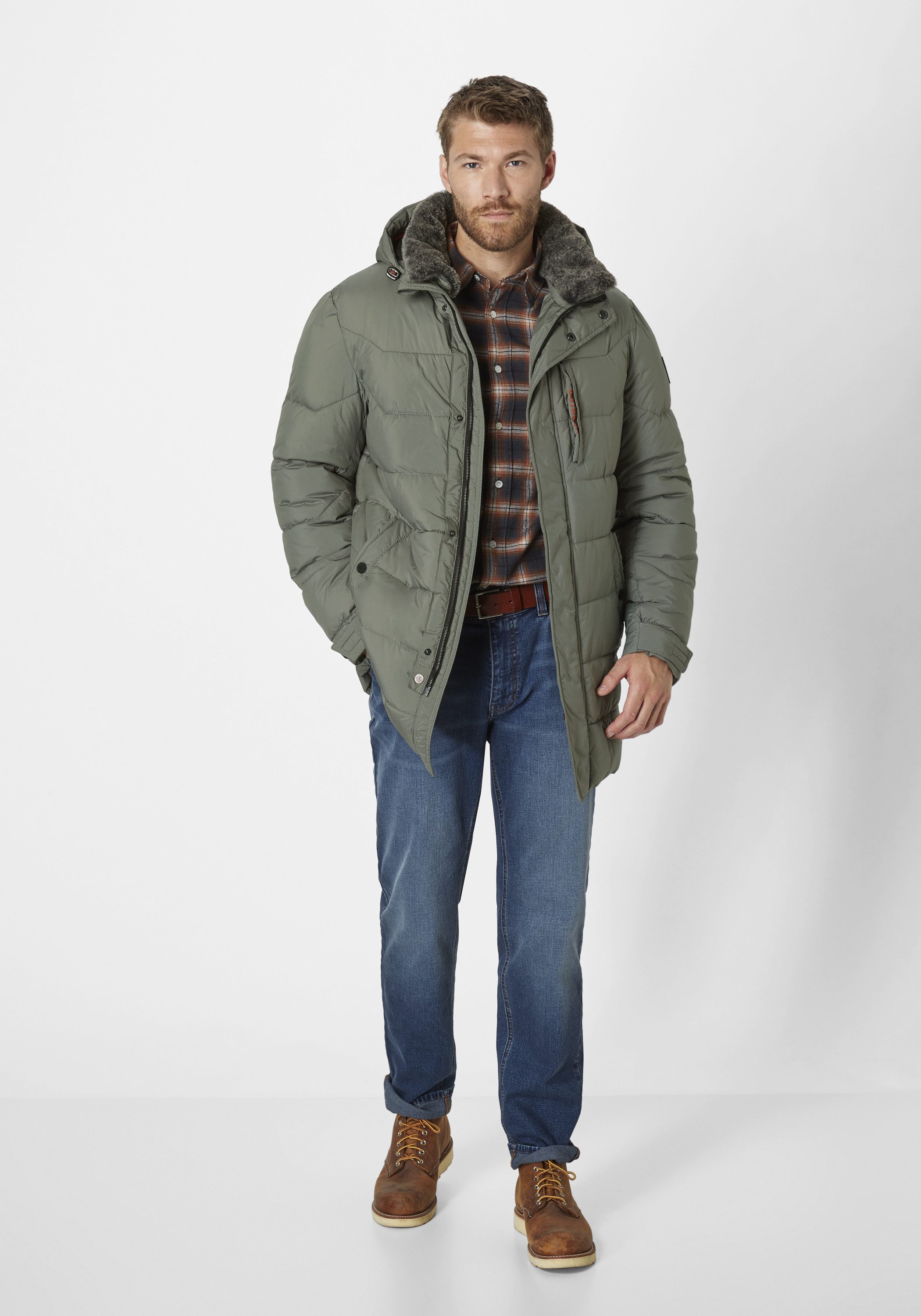 Redpoint Parka JOHN Pflegeleichte Regular Fit Winterjacke mit abnehmbarer Kapuze
