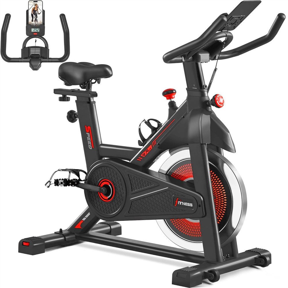 Yaheetech Fitnessbike, Heimtrainer Fahrrad für Zuhause mit LCD Display Verstellbar