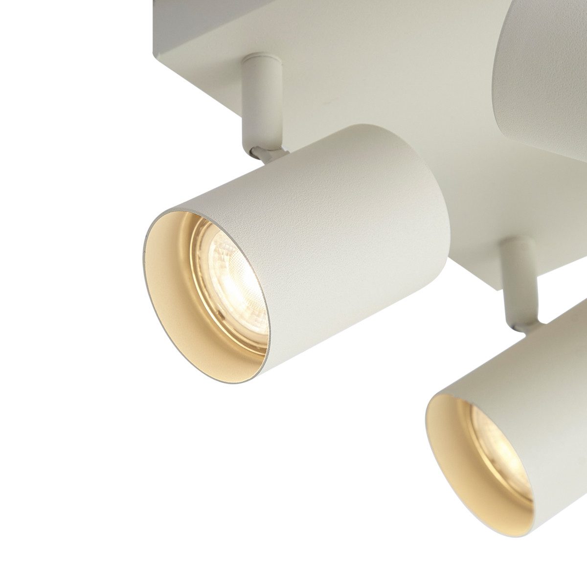 Qazqa LED Aufbaustrahler Jeana, ohne Leuchtmittel, GU10, Beige, Modern, Metall, 4-flammig