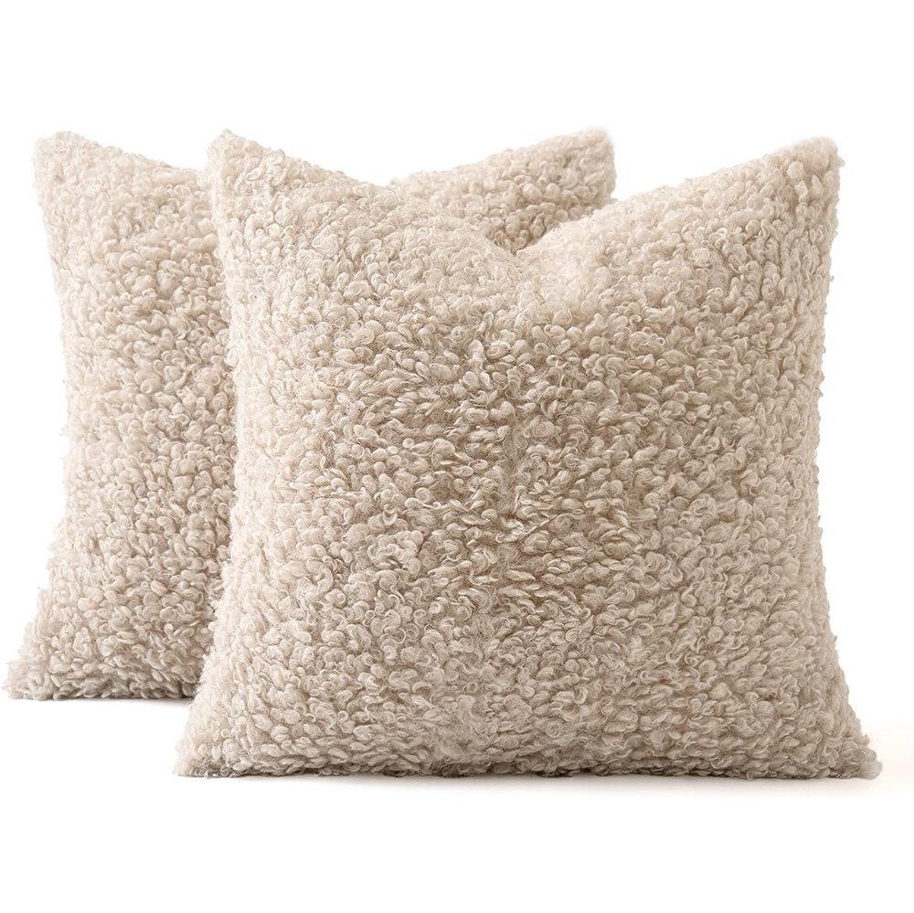 CLTYQ Kissenbezug Kissenbezüge aus Kunstfell,1er Set 45x45cm,Sherpa-Kissenhüllen, Flauschig Deko Kissenbezug,für boho Wohnraumdekoration,einfarbig