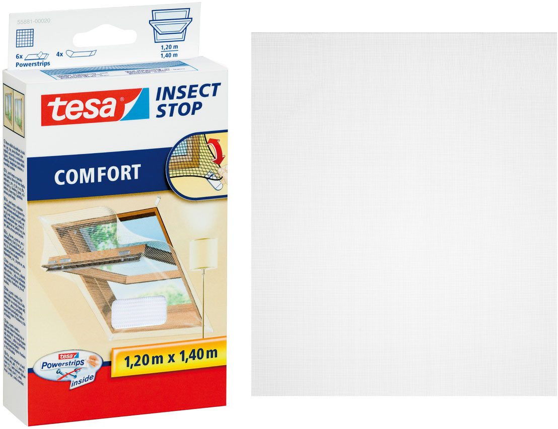 Insektenschutz-Fensterrahmen Insect Stop Comfort Fliegengitter für Fenster - 1.2 m : 1.4 m