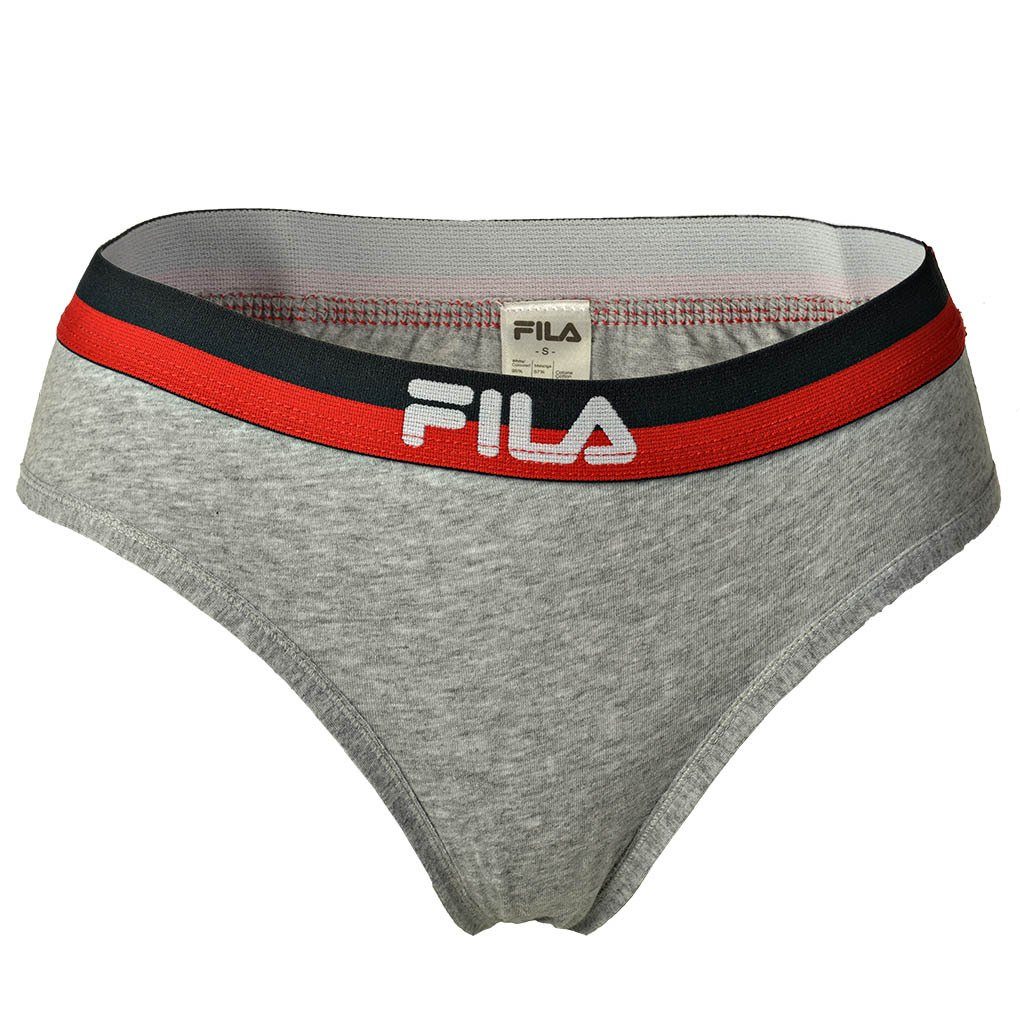 Fila Slip Damen Slip - Regular Waist Panties, Logo-Bund Grau