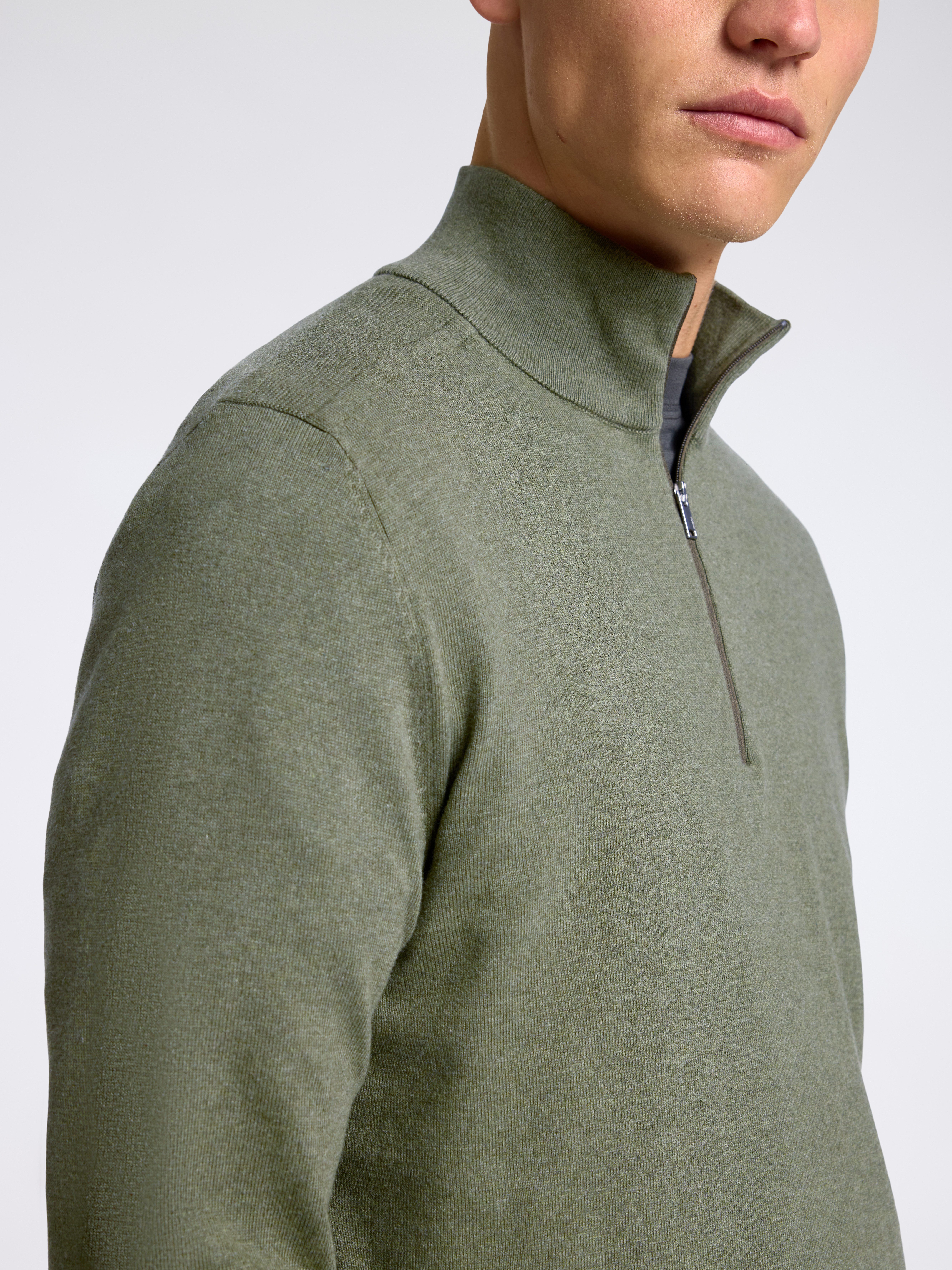 Selected Troyer SLHBERG HALF ZIP CARDIGAN NOOS Baumwolle, regular fit
