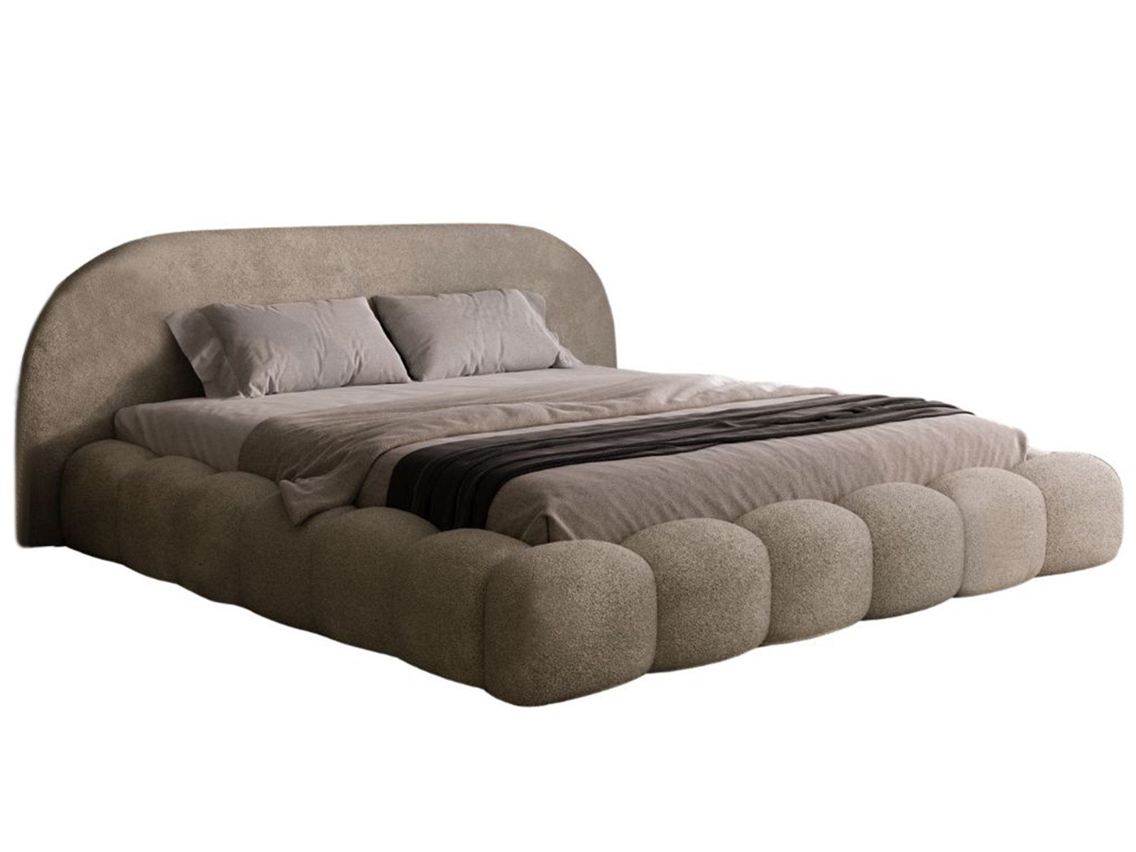 Compleo Polsterbett OMBIS, Wolkenbett mit Bettkasten und Lattenrost, Designer-Bett, MADE IN EU