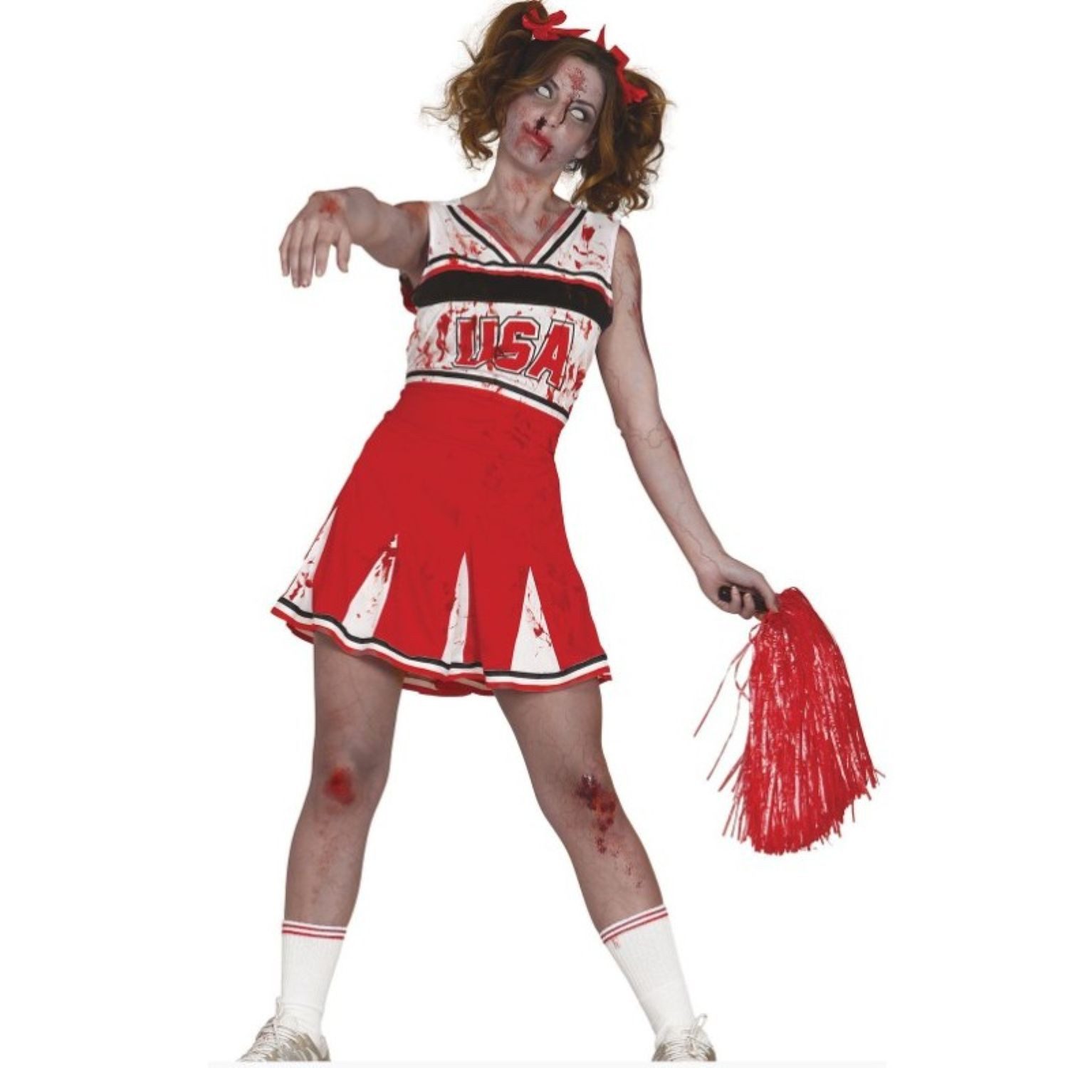 Zombie-Kostüm Kostüm 'Zombie Cheerleader' für Damen, Kleid