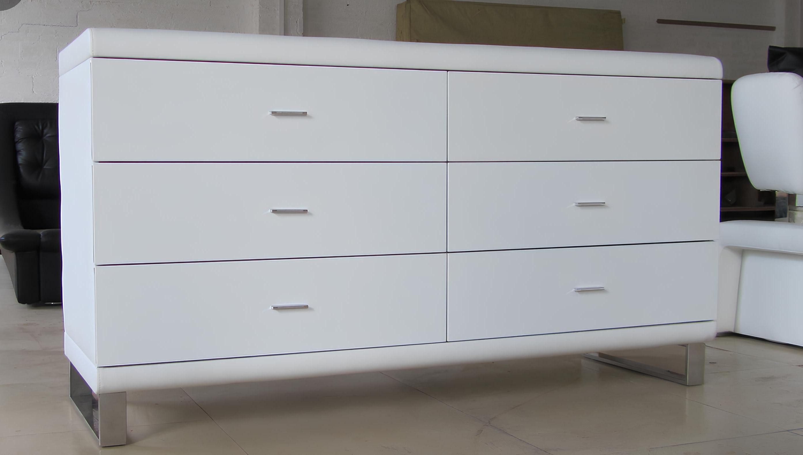 Xlmoebel Kommode Hochglanz-Kommode in Weiß mit elegantem Design und viel Stauraum (Kommoden), Hergestellt in Europa