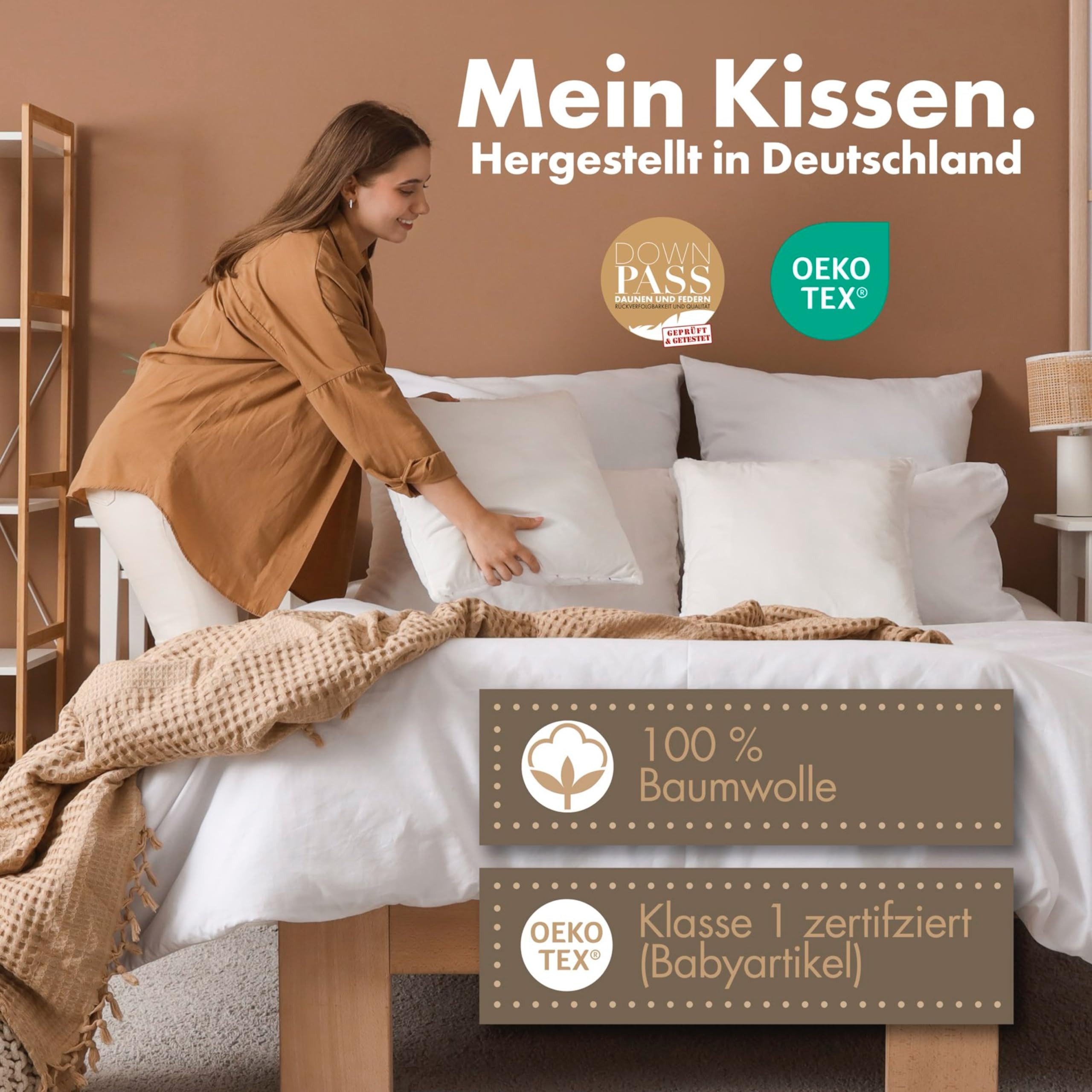 LILENO HOME 3-Kammer-Kopfkissen - Daunenkissen 40x80 & Daunenkissen 80x80 - günstig online kaufen