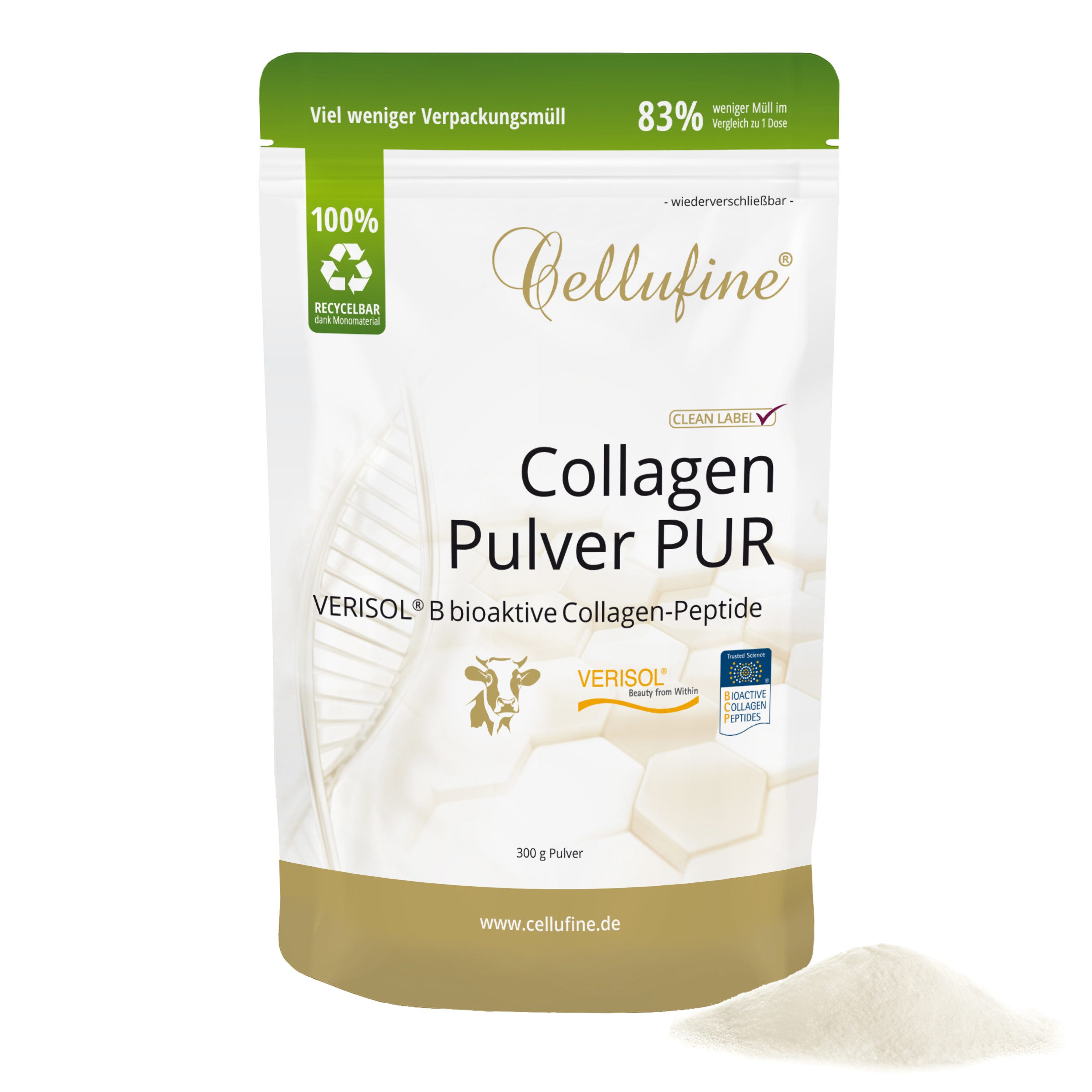 Cellufine® VERISOL® B (Rind) Collagen-Pulver PUR - 300 g Doypack Pulver