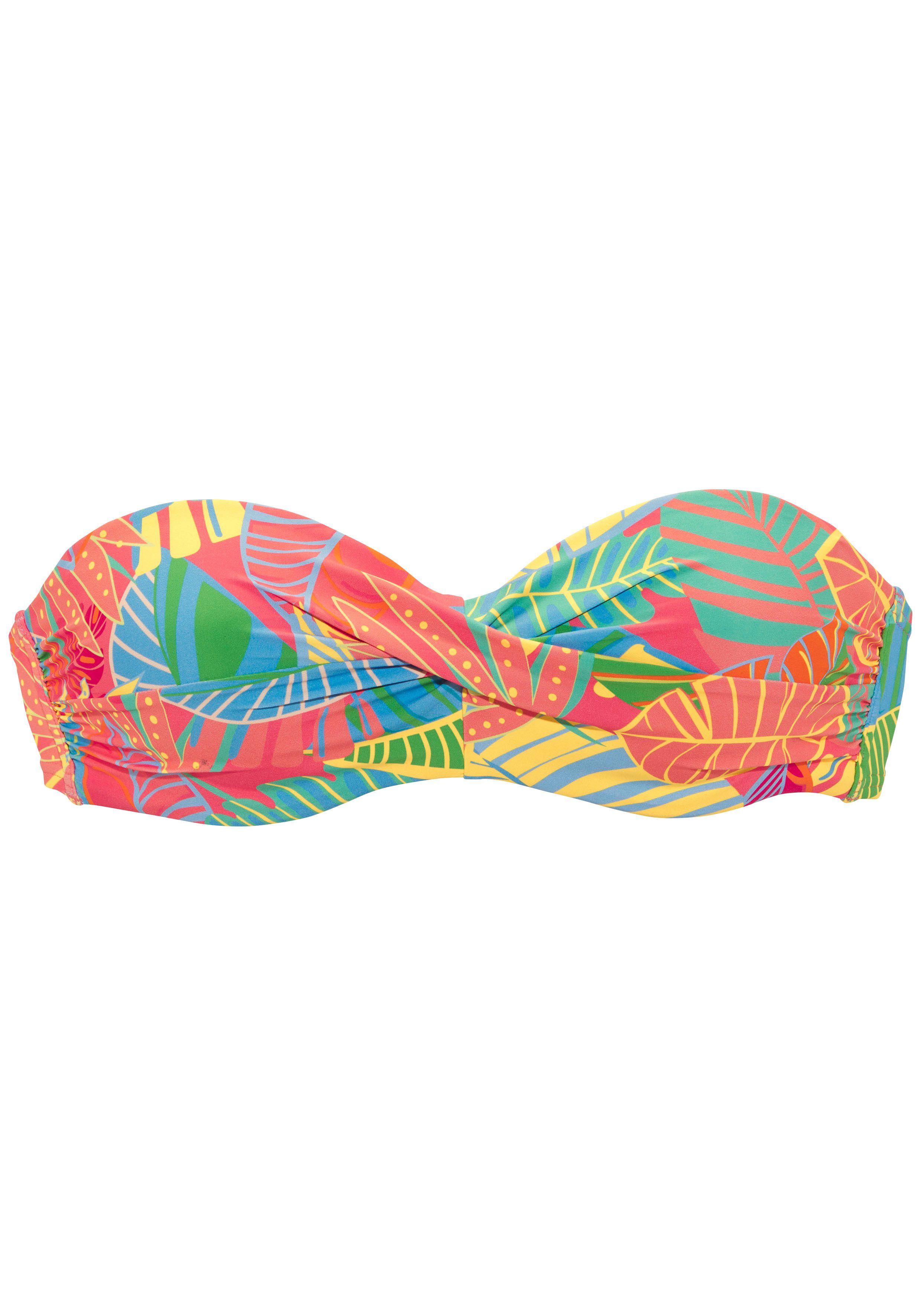 s.Oliver Bügel-Bandeau-Bikini-Top Yana, mit stylischem Blätterdruck