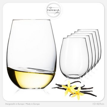 IMPERIAL glass Weinglas Weingläser ohne Stiel, Glas, 570ml moderne Weißweingläser Rotweingläser Spülmaschinenfest
