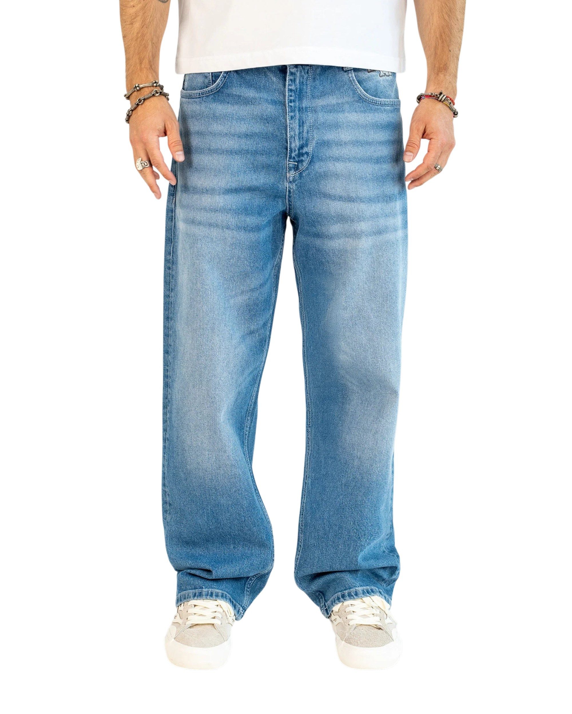 HOMEBOY Loose-fit-Jeans Jeans Home Boy x-tra Baggy Outlines (1-tlg) Kontrast-Nähte