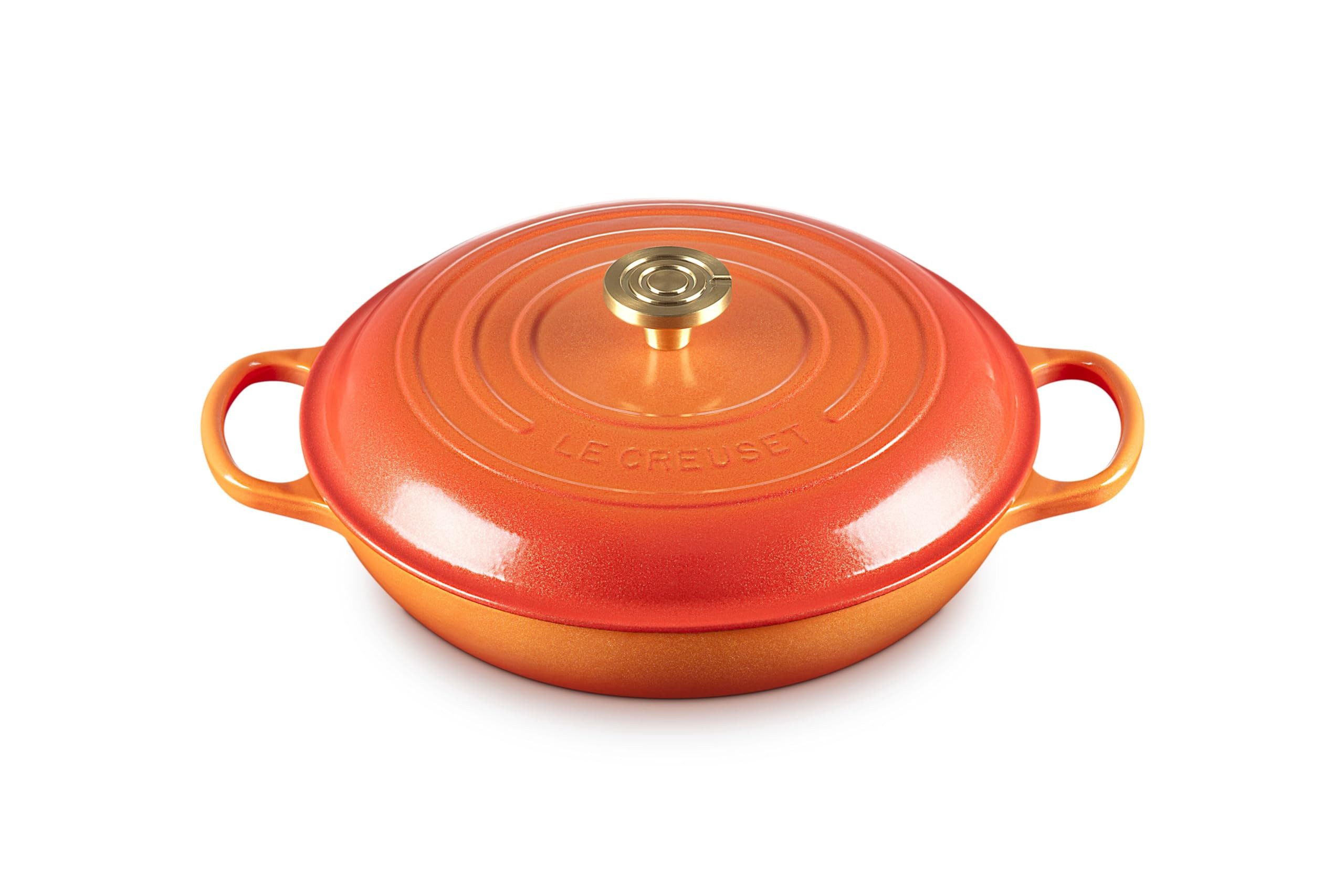 LE CREUSET Bratentopf Gourmet-Profitopf, Gusseisen, Rund, Ø 30 cm, 2,2 l, 4,205 kg, Flamme Dorée, 21180301834479
