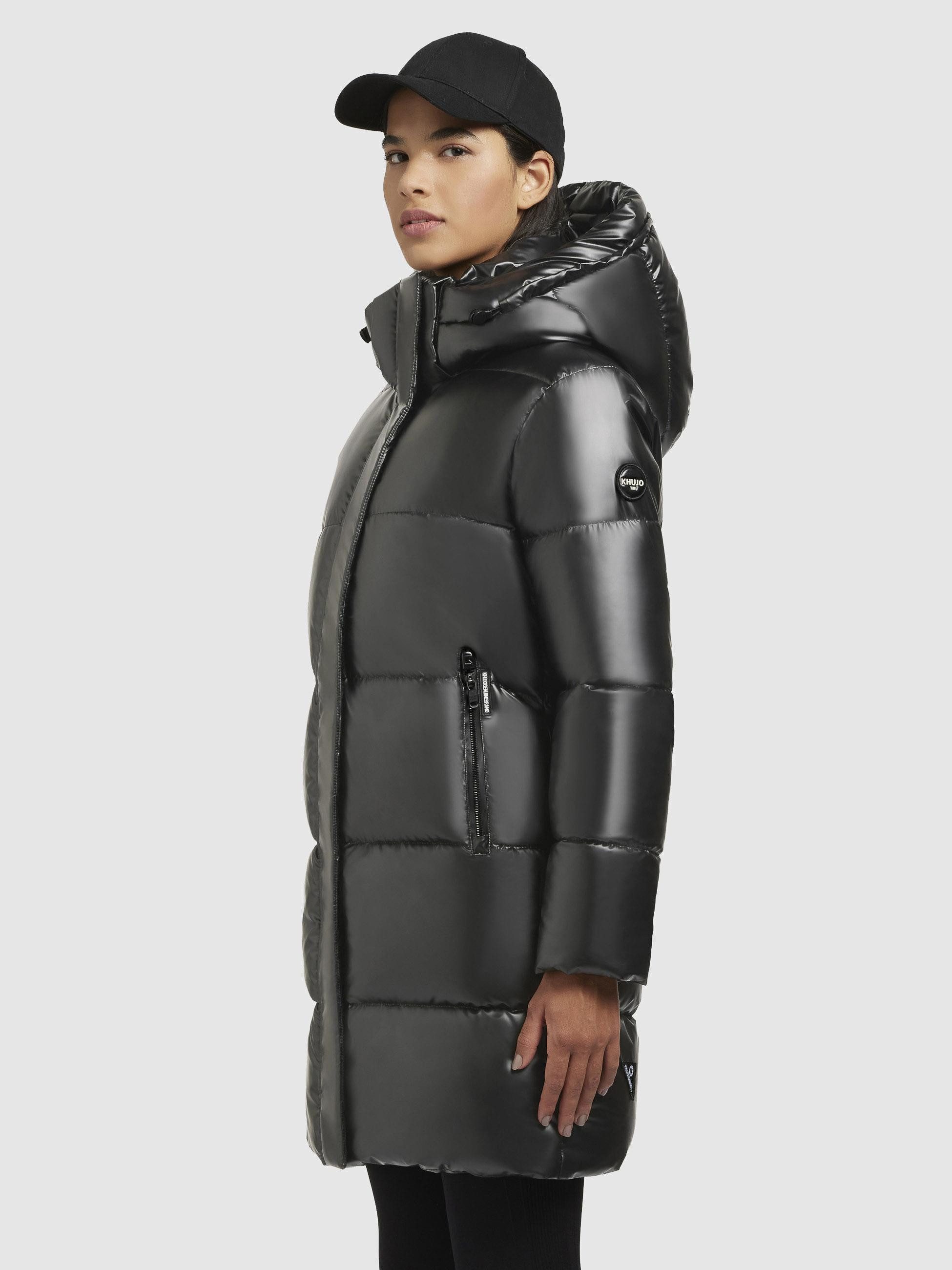 khujo Steppmantel Haya Shiny-YM Wasserdichter gesteppter Damen Winter Kurzmantel