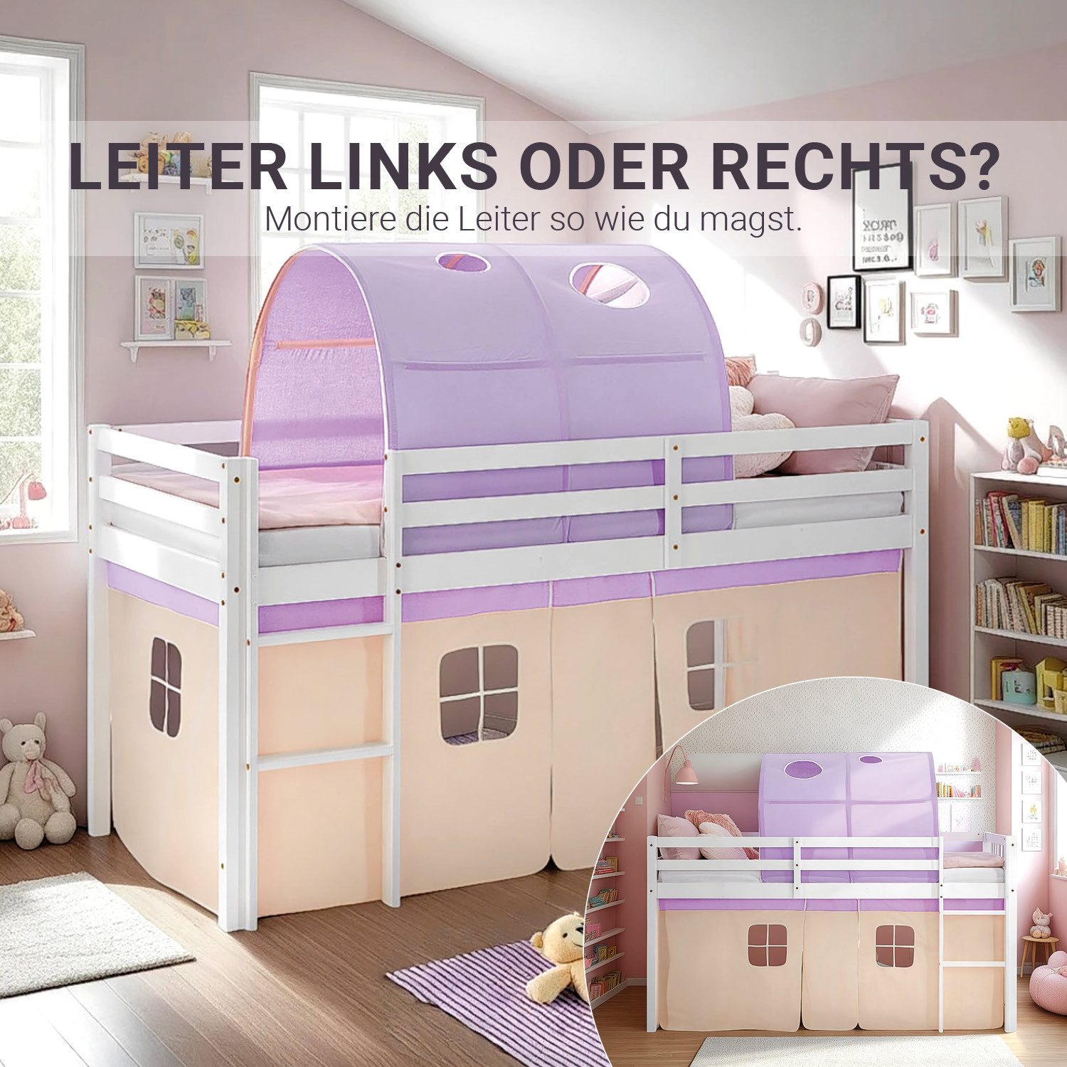 Homestyle4u Hochbett 90x200 Stockbett Kinderbett Holz günstig online kaufen