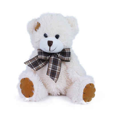 Teddys Rothenburg Kuscheltier Teddybär 15 cm weiß mit Flicken (Kuscheltier, Teddy, Teddybär), kuschelweicher Plüsch