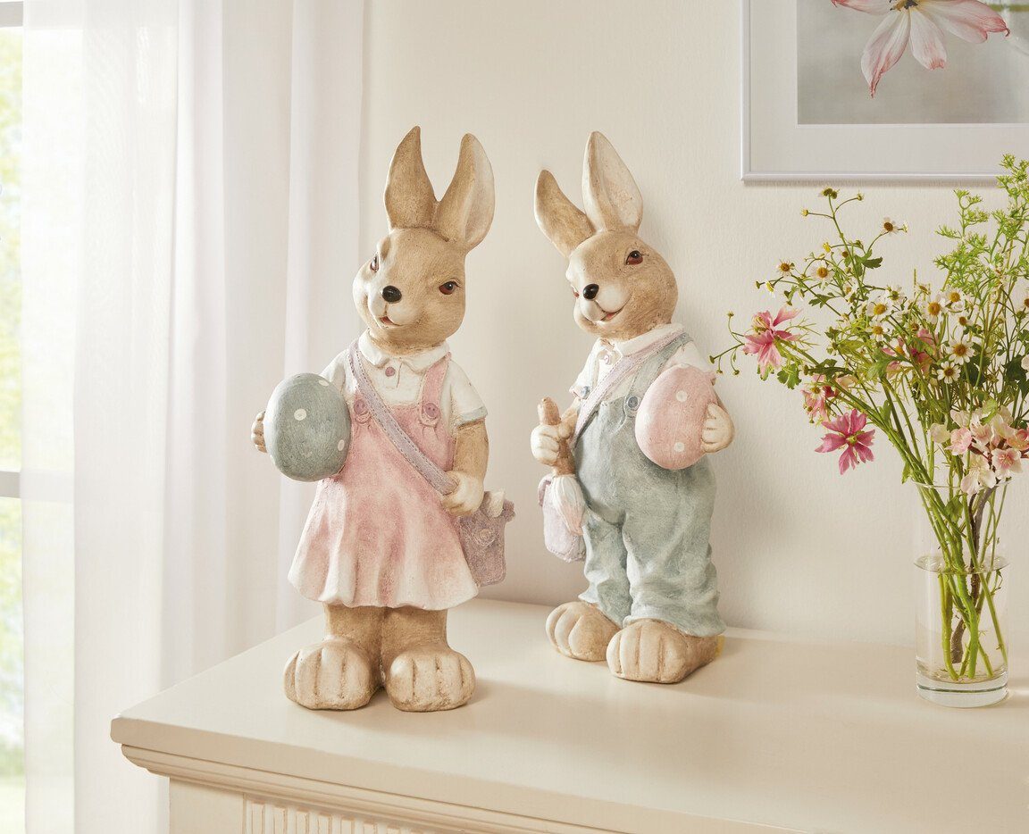 Home-trends24.de Osterhase Osterhase Figur Statue Skulptur Deko Ostern  Frühling Hase Paar