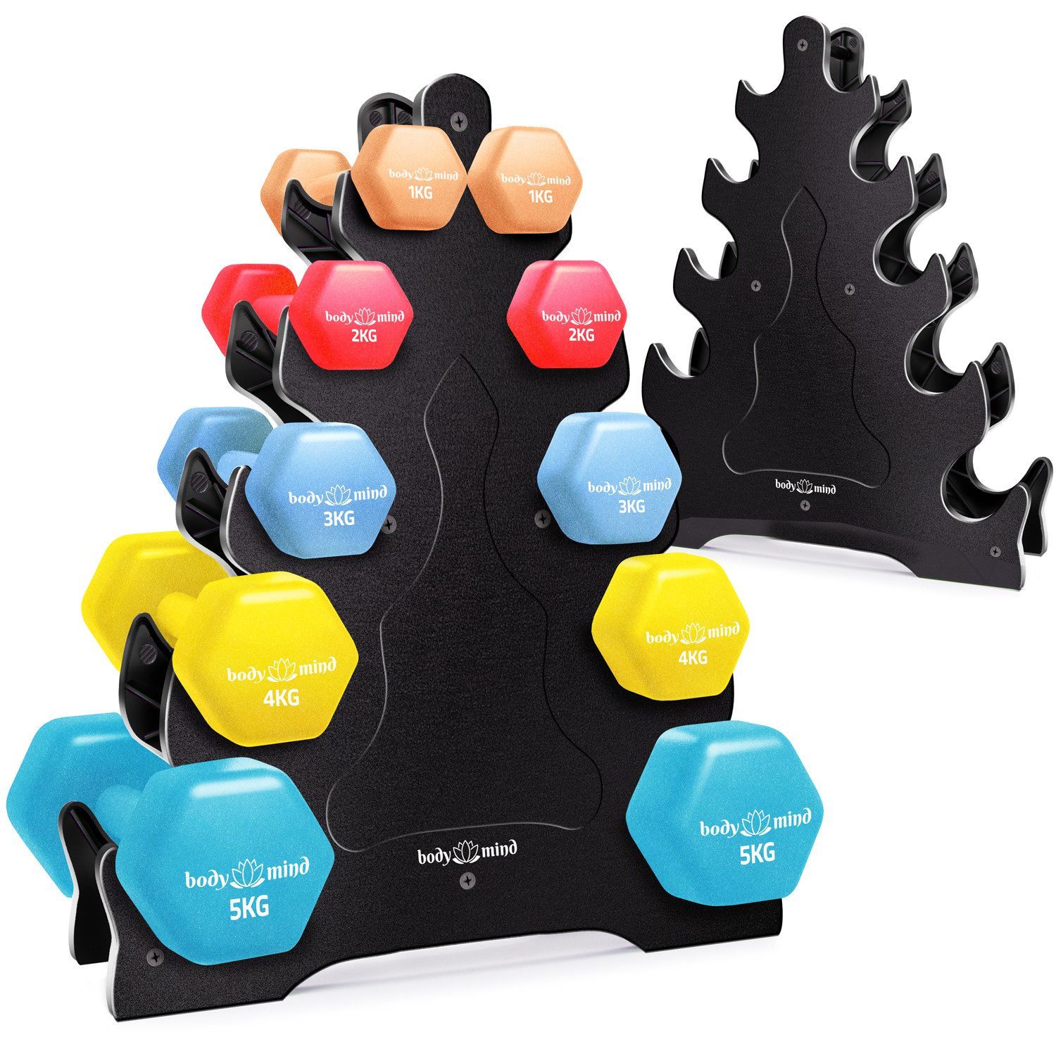 Body & Mind Hantel-Set BODY & MIND Neopren Hantel Set–Kurzhanteln für Fitness & Heimgebrauch, (Dumbbells, Effektives Krafttraining), Fitness Workout für Zuhause