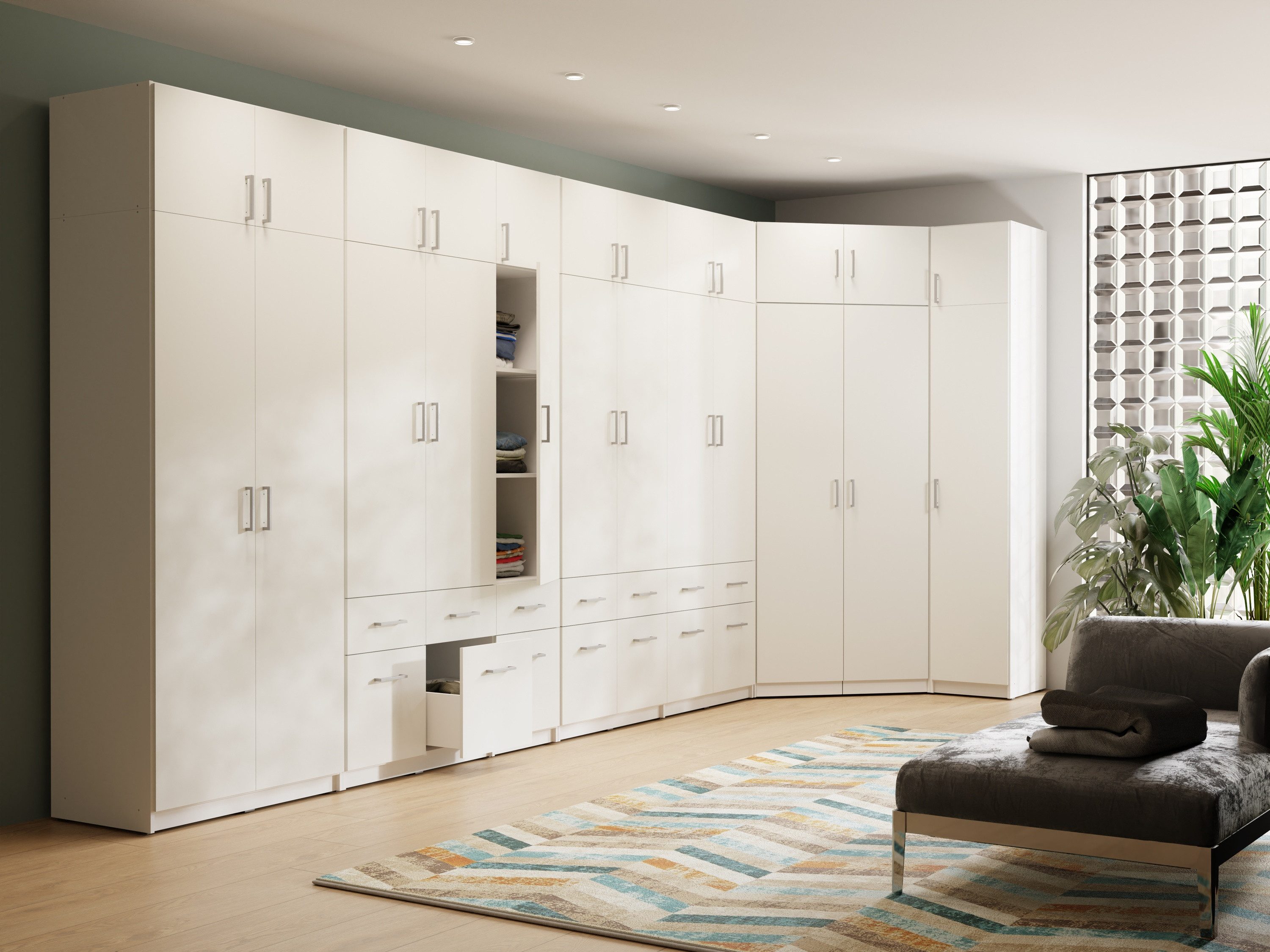 Raumhirsch Furniture Kleiderschrank Aufsatzschrank, Schrankaufsatz, Erweiterung für Kleiderschrank (Maße: 46,2 x 40 x 53,5 cm (1 Tür, großes Fach) kompakte Bauweise, geeignet für verschiedene Räume
