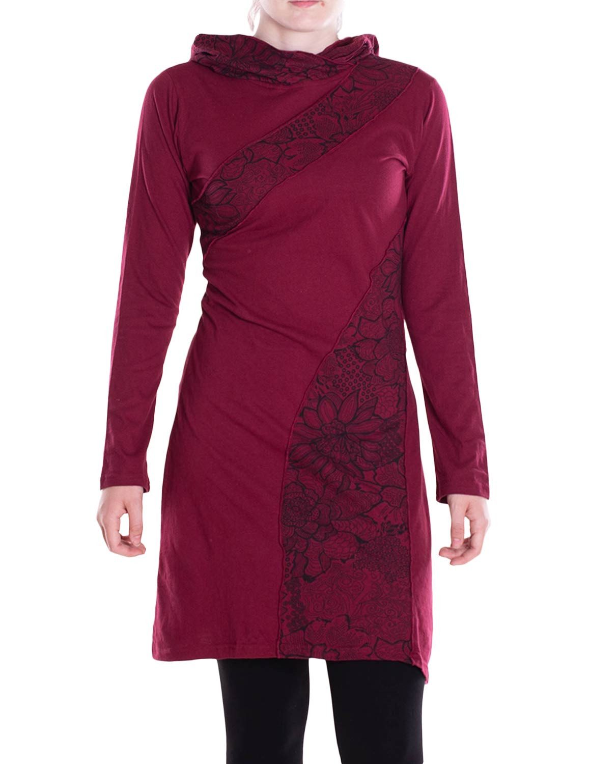 Vishes Tunikakleid Damen Spitzen-Kleid Blumen-kleid Lang-arm günstig online kaufen
