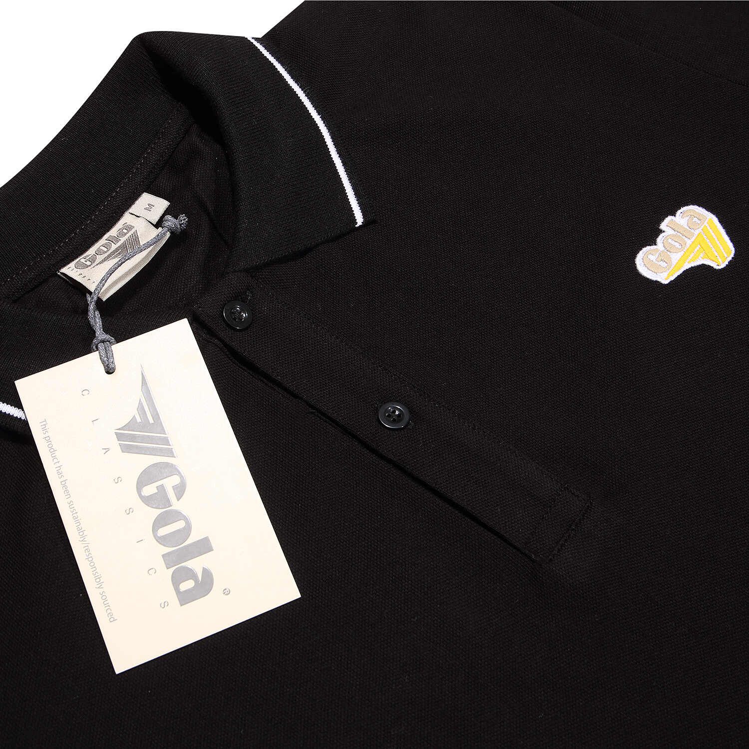 Gola Poloshirt Logo Print (100% Baumwolle) schwarz Herren
