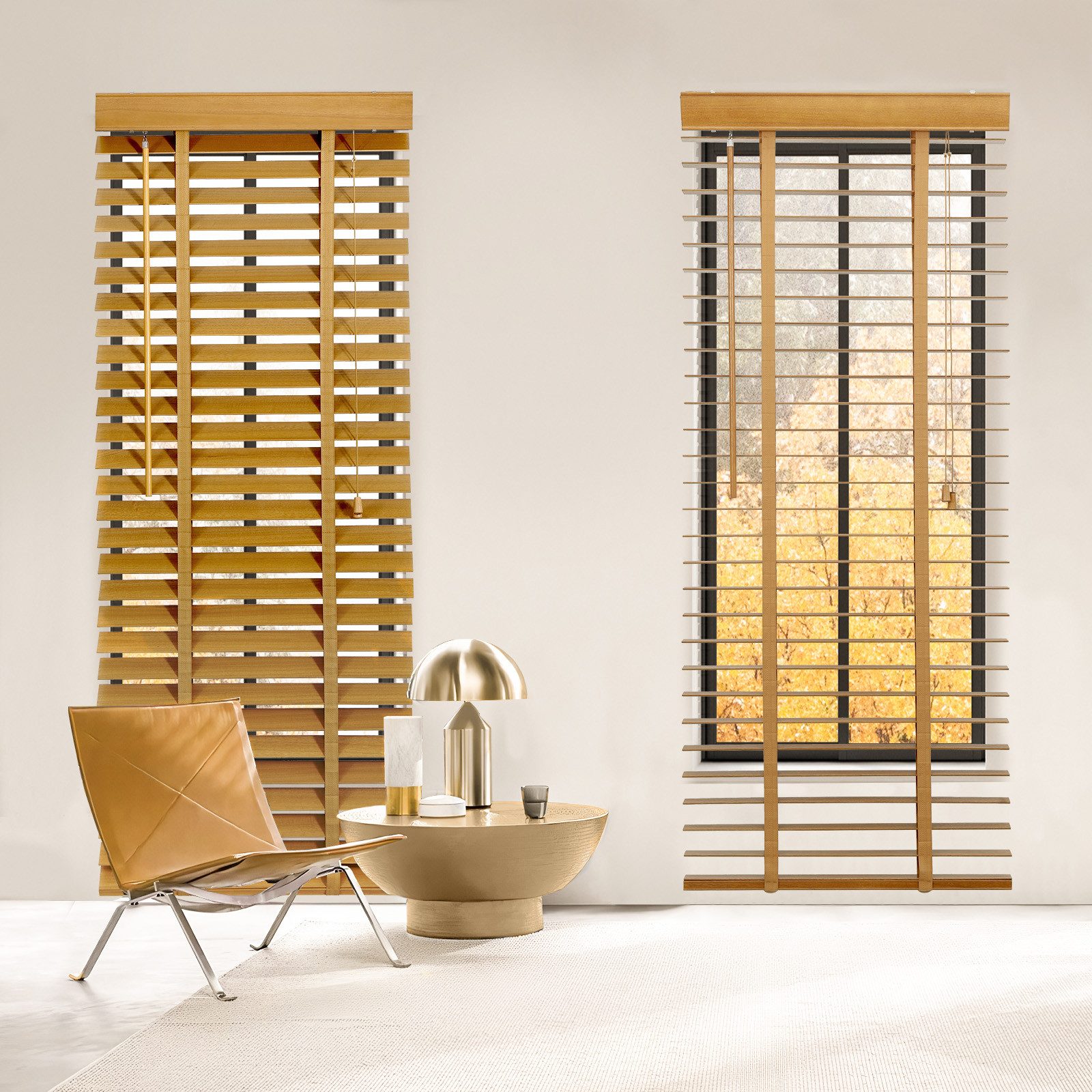 Sekey Jalousie Holzjalousie 50 mm Lamellen Fensterjalousie Blickschutz Jalo günstig online kaufen