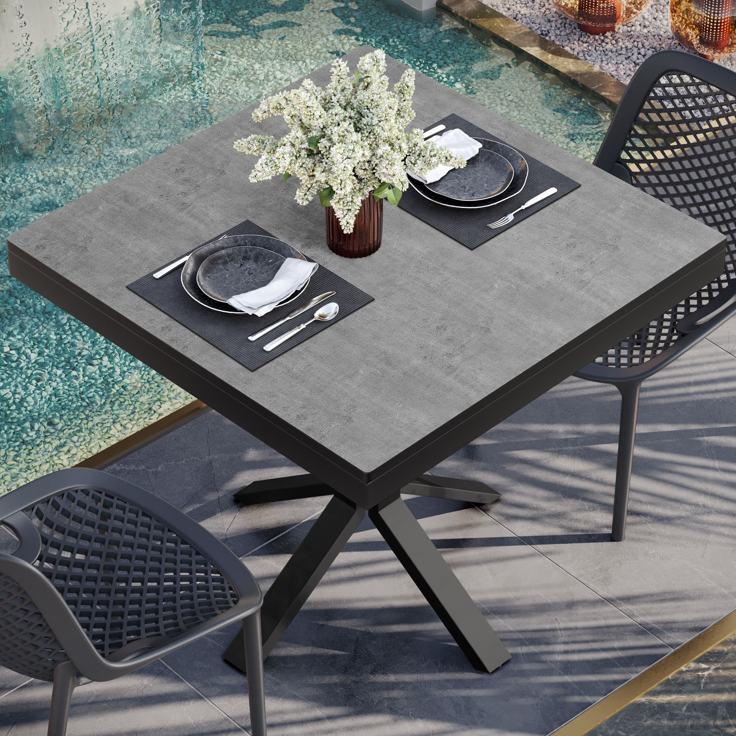 GGMMÖBEL Tischplatte COMPACT STEEL