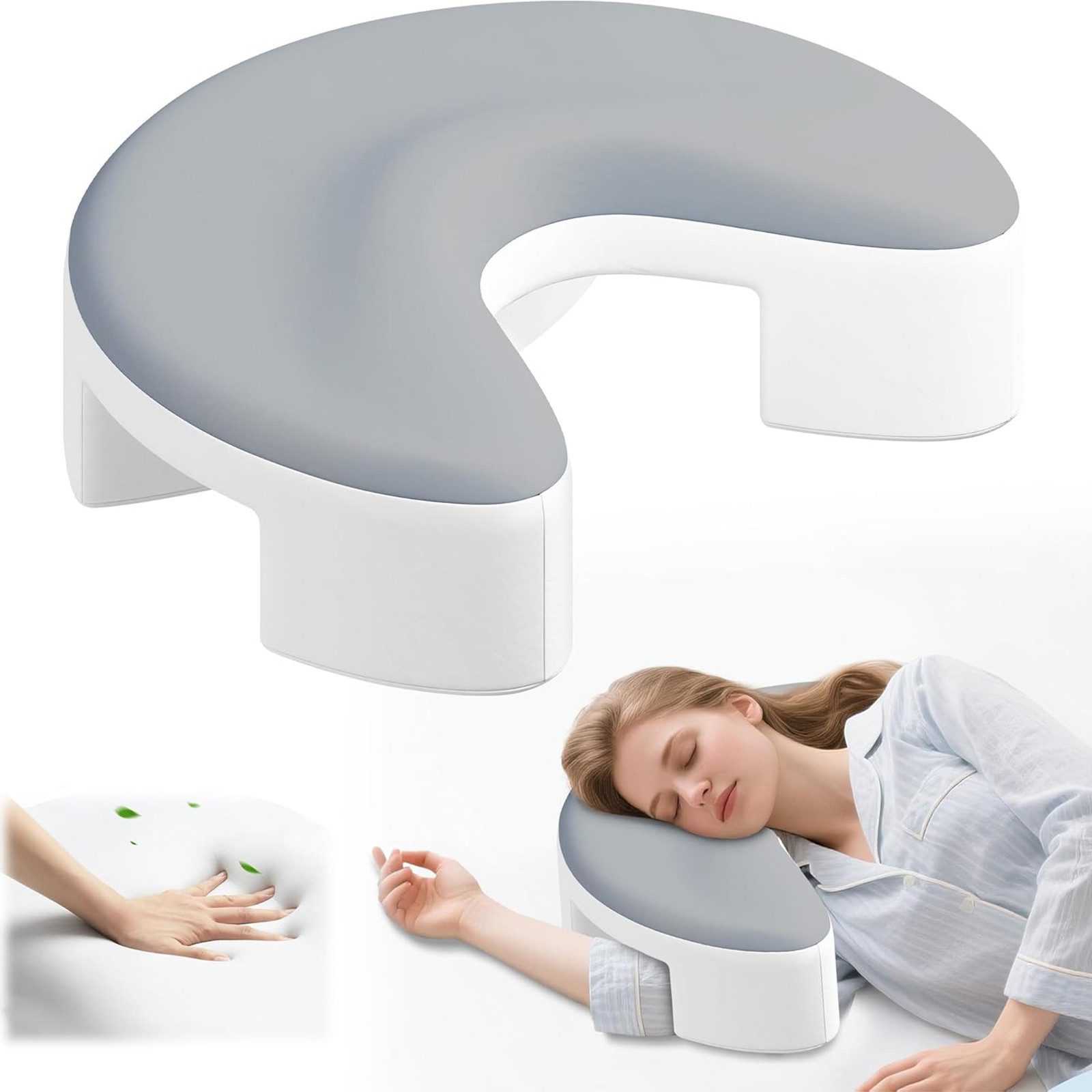 OKWISH Seitenschläferkissen Ergonomisches Hand-Arm-Kissen Kopfkissen mit Ar günstig online kaufen