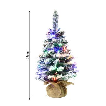 Rutaqian Künstlicher Weihnachtsbaum Mini künstlicher Weihnachtsbaum,Weiss mit Schneeflocken, Material PVC