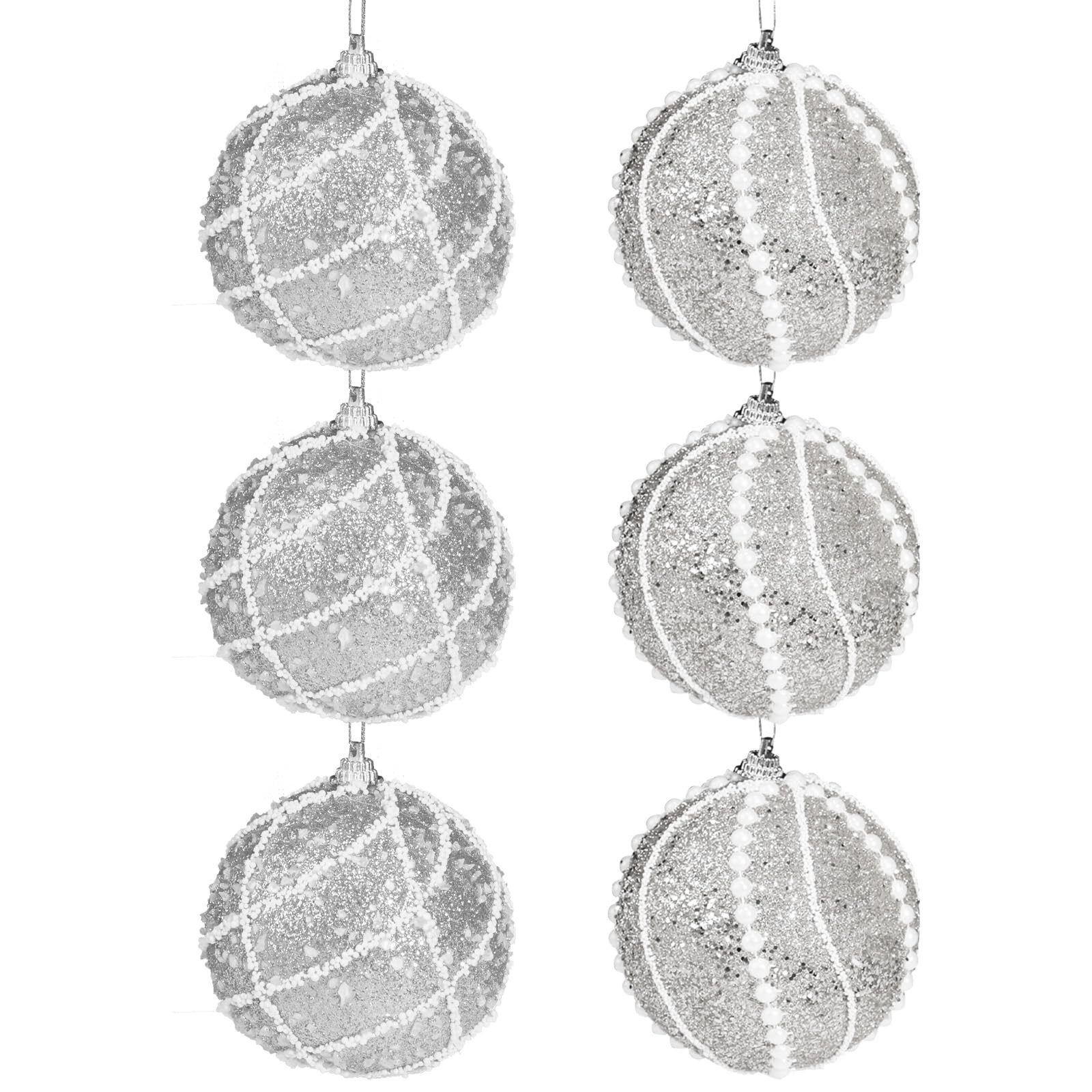 M&W DAS DESIGN Weihnachtsbaumkugel Новогодние шары Christmas Decorations 8CM Silber