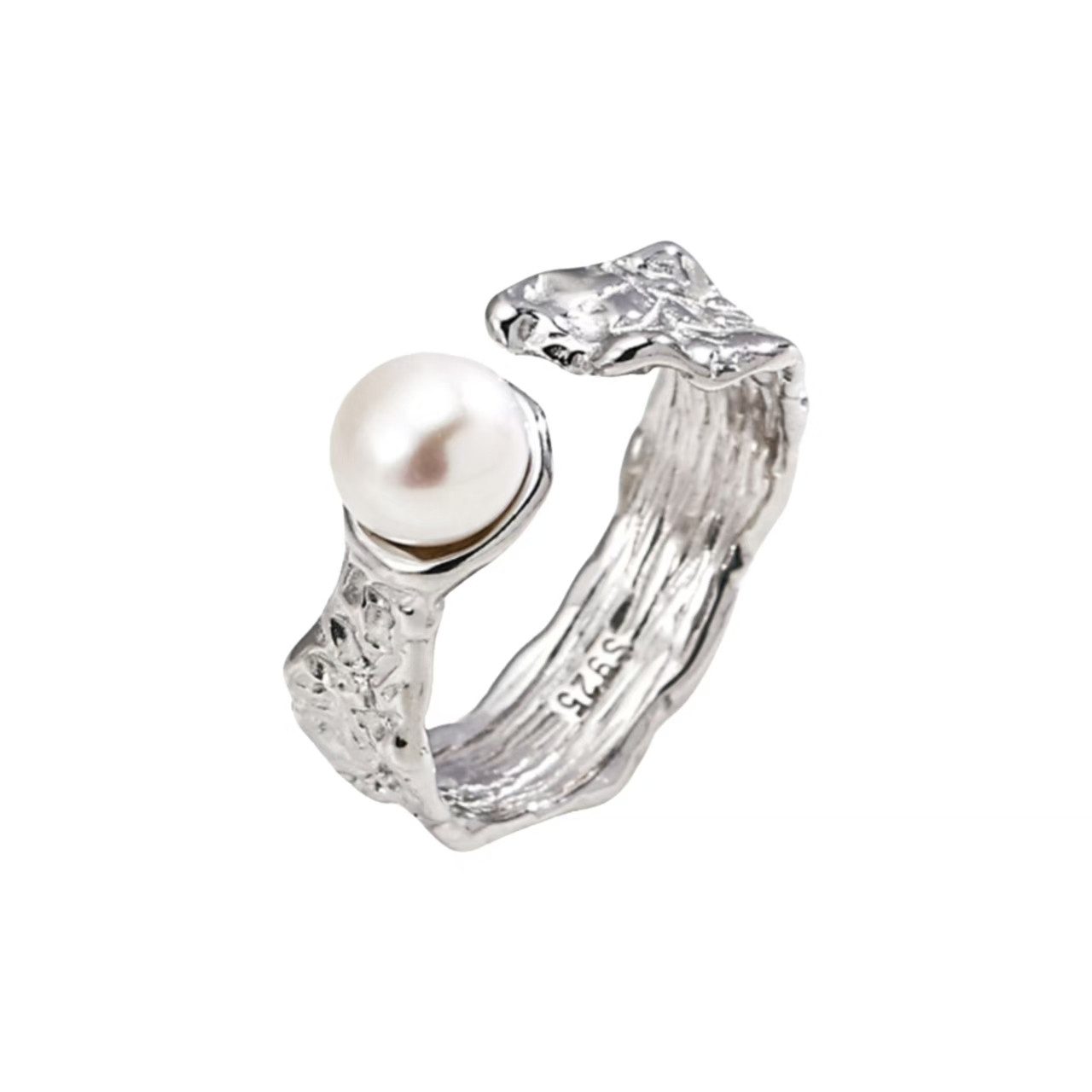 Jumpeak Silberring Ring Silber 925 Damen,Perlen Ring,Ring Vergoldet Damen,Promise Ring, ring damen silber 925,18K Vergoldet,Geschenk für Schwestern,Jahrestag