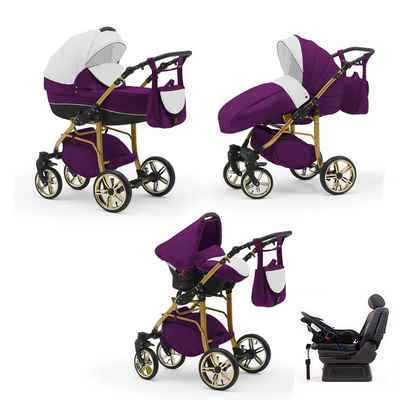 babies-on-wheels Kombi-Kinderwagen Cosmo Eco Gold 4 in 1 - 17 Teile - in 46 Farben