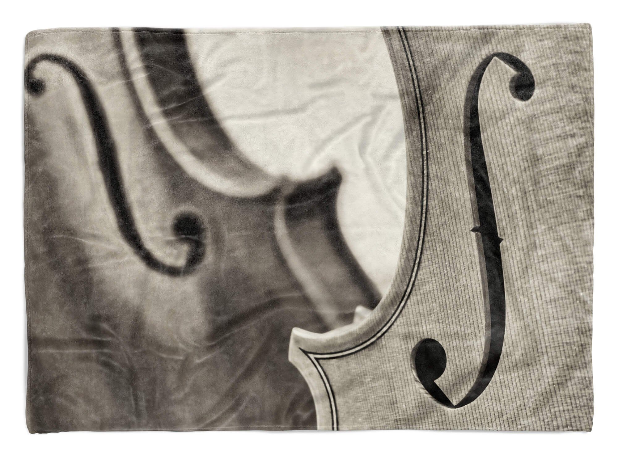 Baumwolle-Polyester-Mix Handtuch Sinus Kuscheldecke Geige mit Strandhandtuch Art Handtuch Fotomotiv Handtücher Kunstv, Saunatuch (1-St), Musik