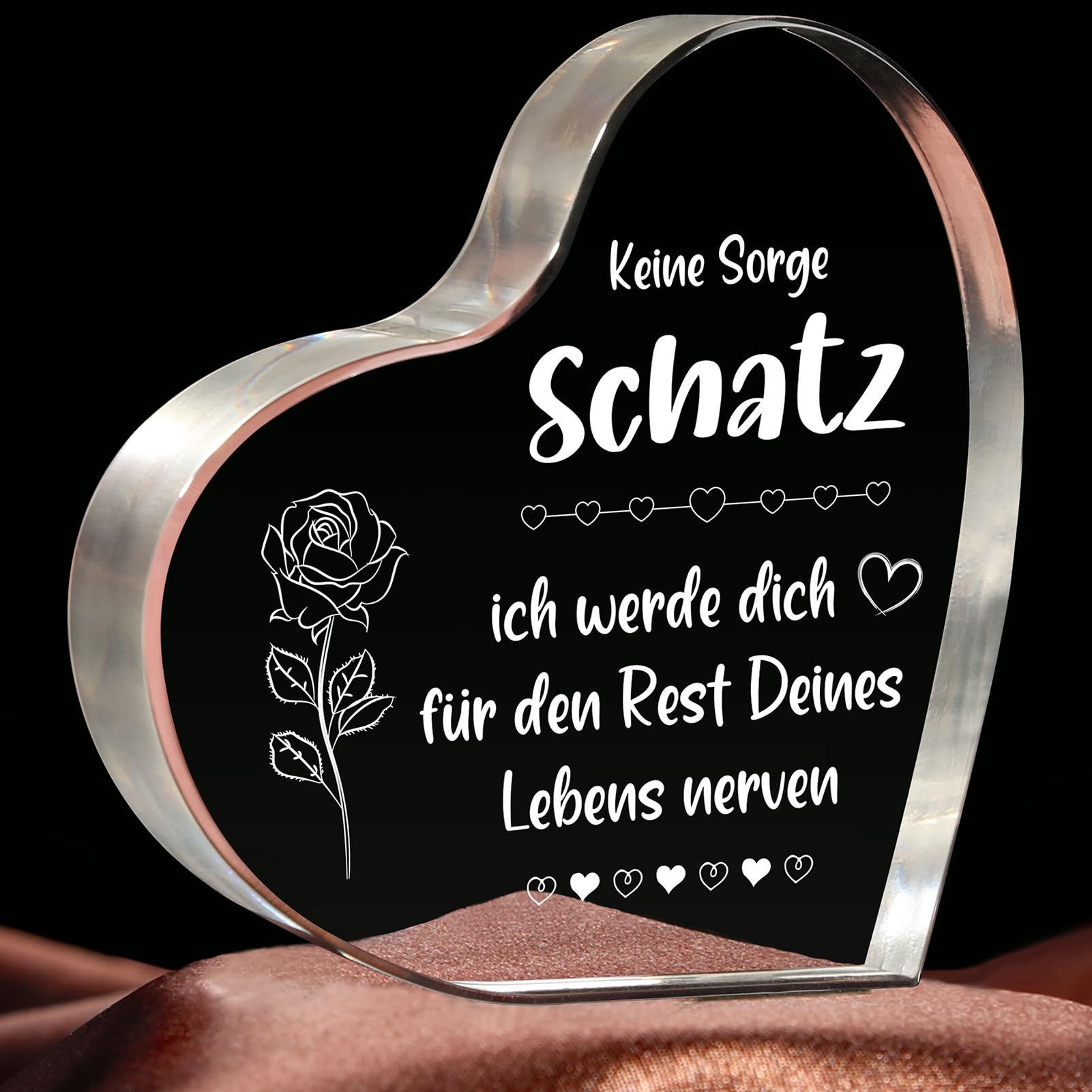 FOUORTUNATE-BEE Dekoobjekt Acryl-Herzbriefbeschwerer als romantisches Geschenk für sie (1 St)
