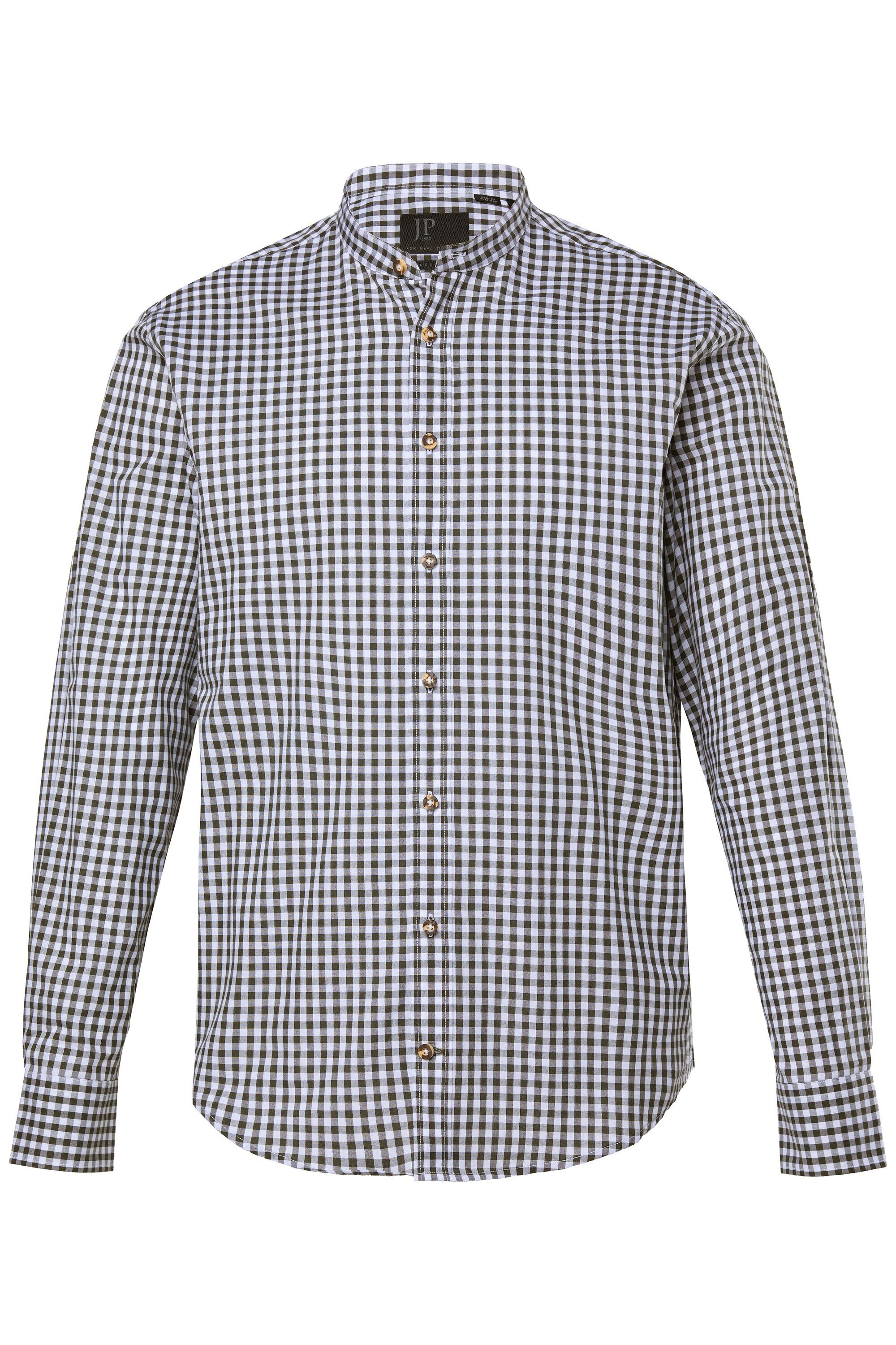 JP1880 Businesshemd Karohemd Tracht Langarm Stehkragen Modern Fit