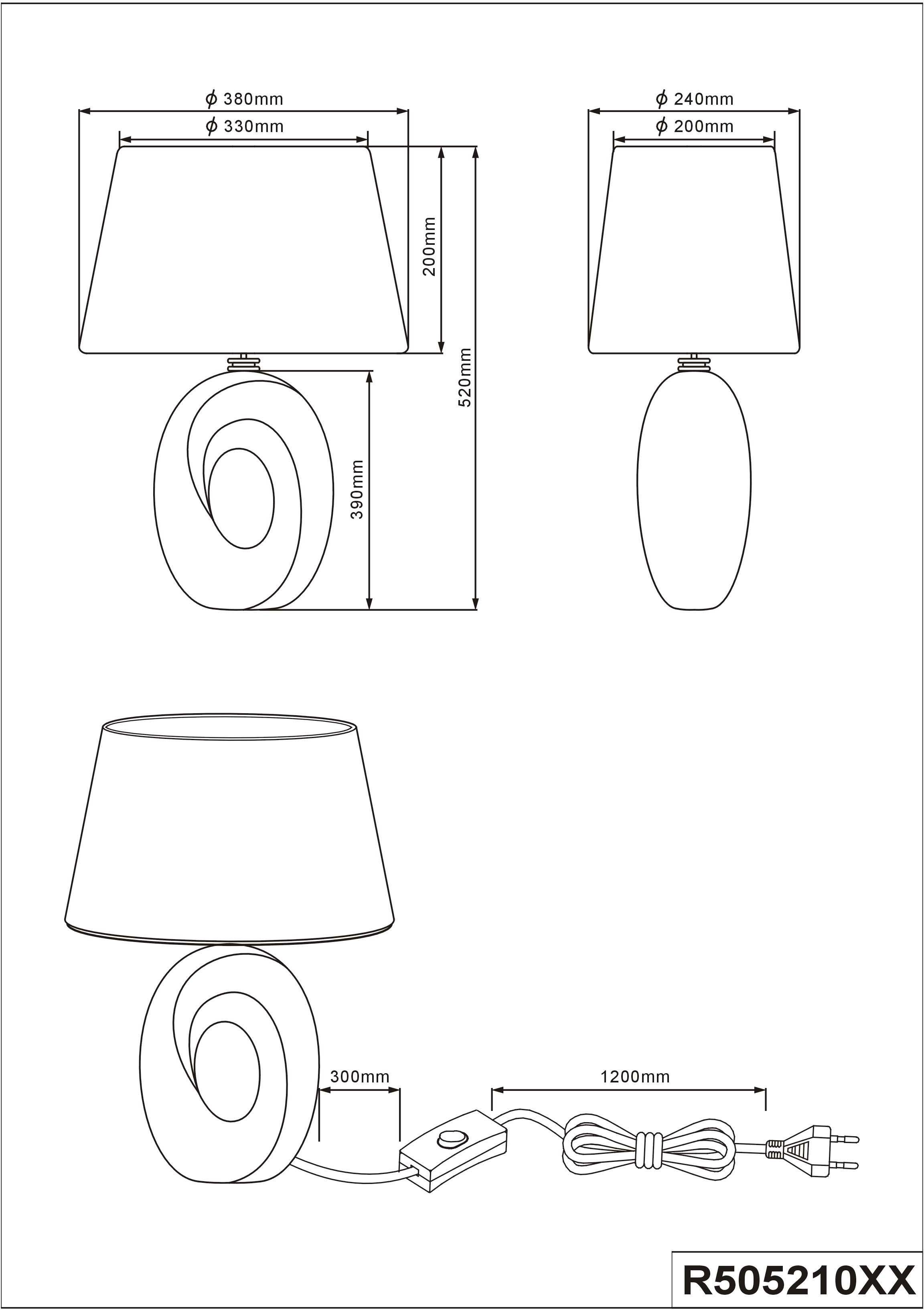 TRIO Leuchten Schreibtischlampe Taba, E27 Stoffschirm weiß-silberfarbigem mit und Keramikfuß Tischleuchte