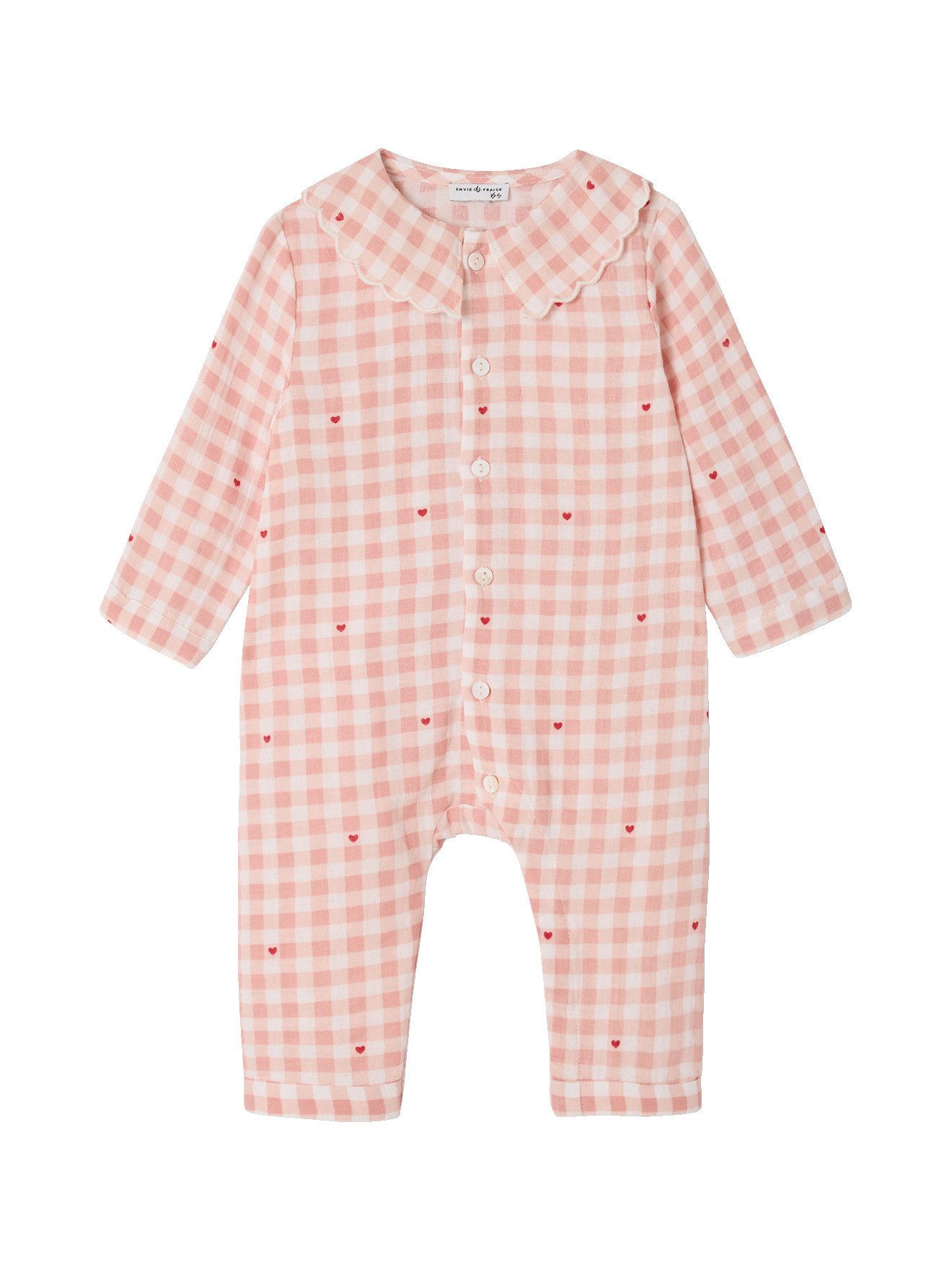 Schlafanzug Baby Schlafanzug Vichy-Capsule aus Bio-Baumwolle