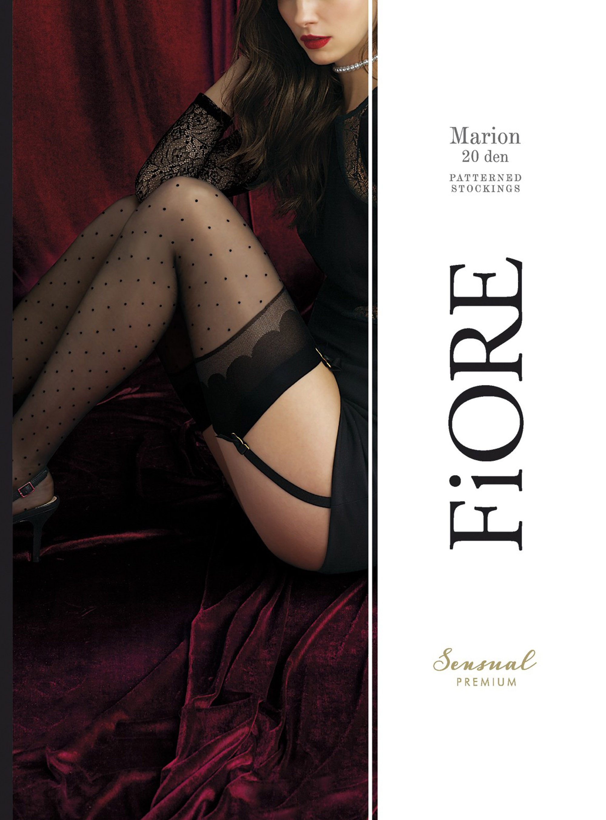 Fiore Strapsstrümpfe Sensual (Packung, 1-Paar, 1 Paar) luxuriöse Strapsstümpfe 20DEN mit Pünktchenmuster