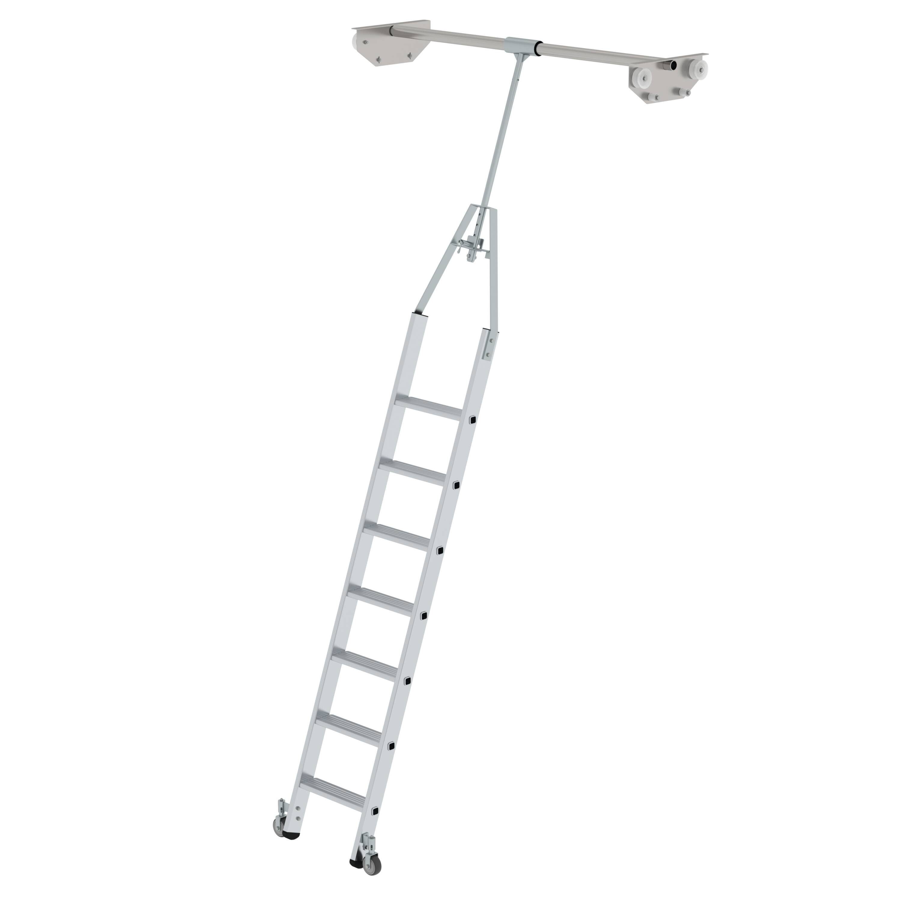 PROREGAL® Regalleiter Stufen Regalleiter drehbar für Doppelregal