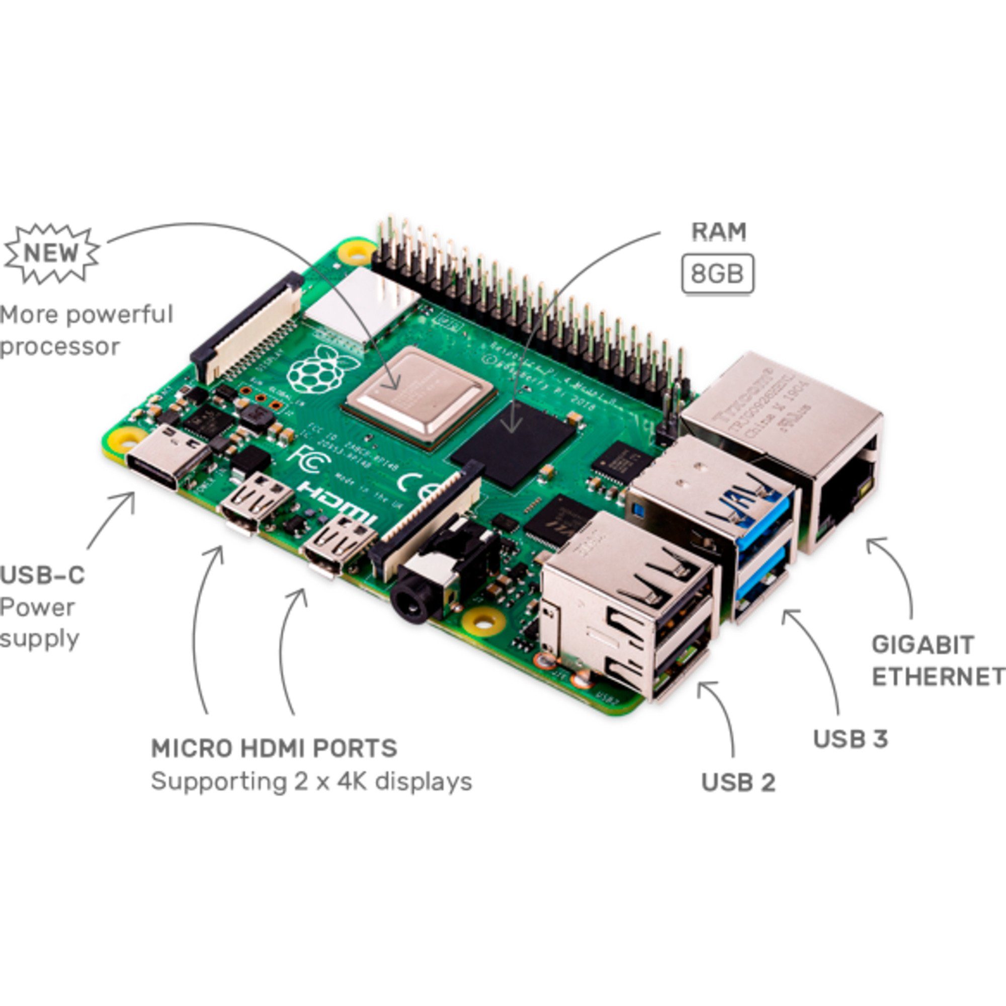 Raspberry Pi Raspberry Pi Foundation Raspberry Pi 4 model B 8GB Mainboard