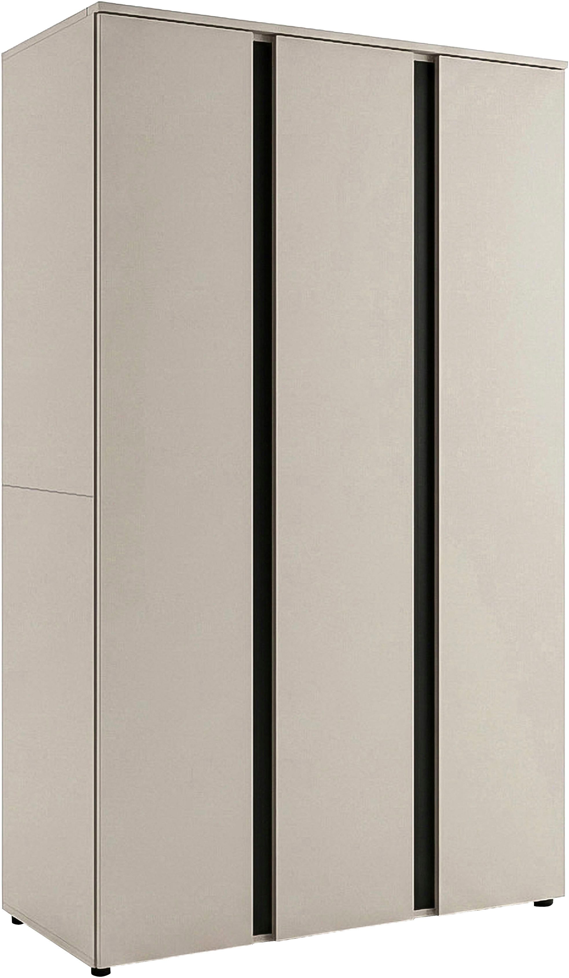 OTTO home Kleiderschrank AXIS, in verschiedenen Breiten, Schlafzimmerschrank, Schrank (Schlafzimmer, Flur, Diele, Universalschrank) Breite 121cm, 3 Türen, 1 Kleiderstange, 7 Fächer