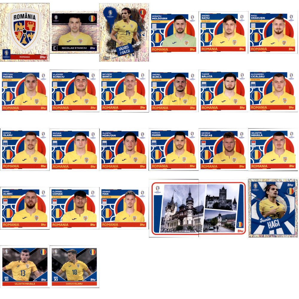 Topps Sammelkarte UEFA EURO 2024 Germany - Sammelsticker - Mannschaftspaket - Rumänien