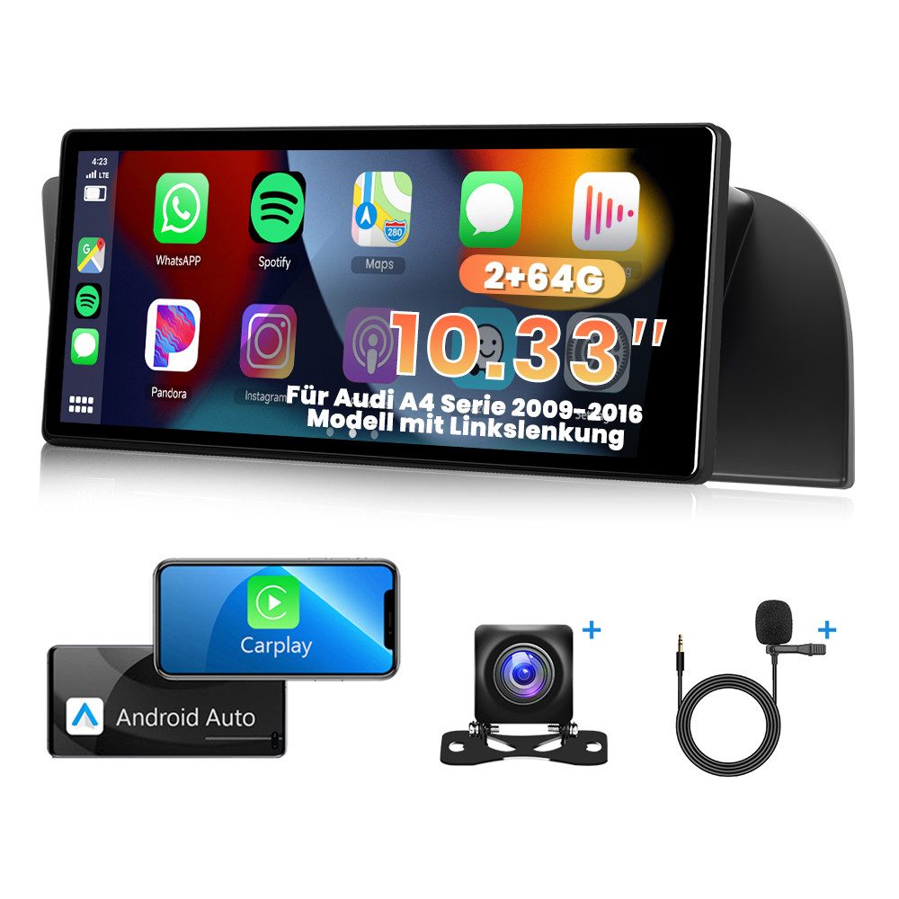 Android System GPS Für Audi A4 Serie 2009-2016 Linkslenker Modell Autoradio