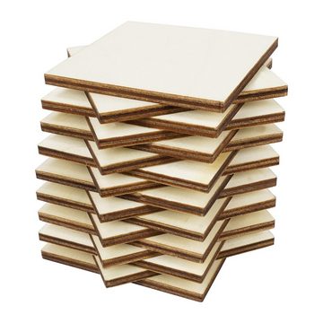 Belle Vous Leinwand Holzplatten Set - 60 Stück 7,5x7,5cm für DIY-Projekte, Quadratische Holzplatten - 60 Stück 7,5x7,5cm für DIY