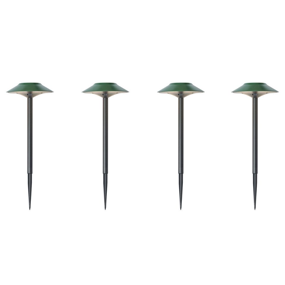 Qazqa LED Solarleuchte Mushroom, LED fest integriert, Extra-Warmweiß, QAZQA Solar­leuchte, integrated, Grün, Kunststoff, Modern