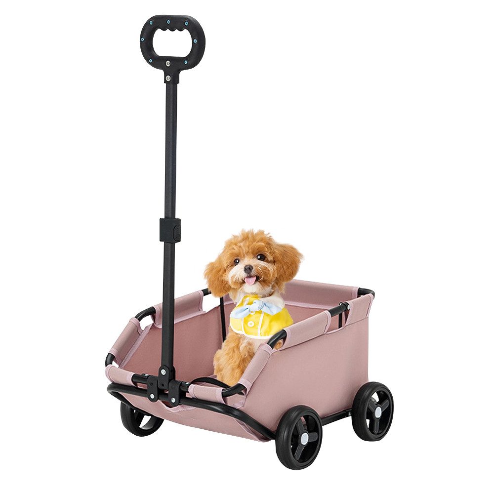 JEOBEST Hundebuggy Mini-Hundewagen für kleine Hunde & Katzen, Faltbarer Einkaufswagen mit ausziehbarem Ziehgriff Im Freien