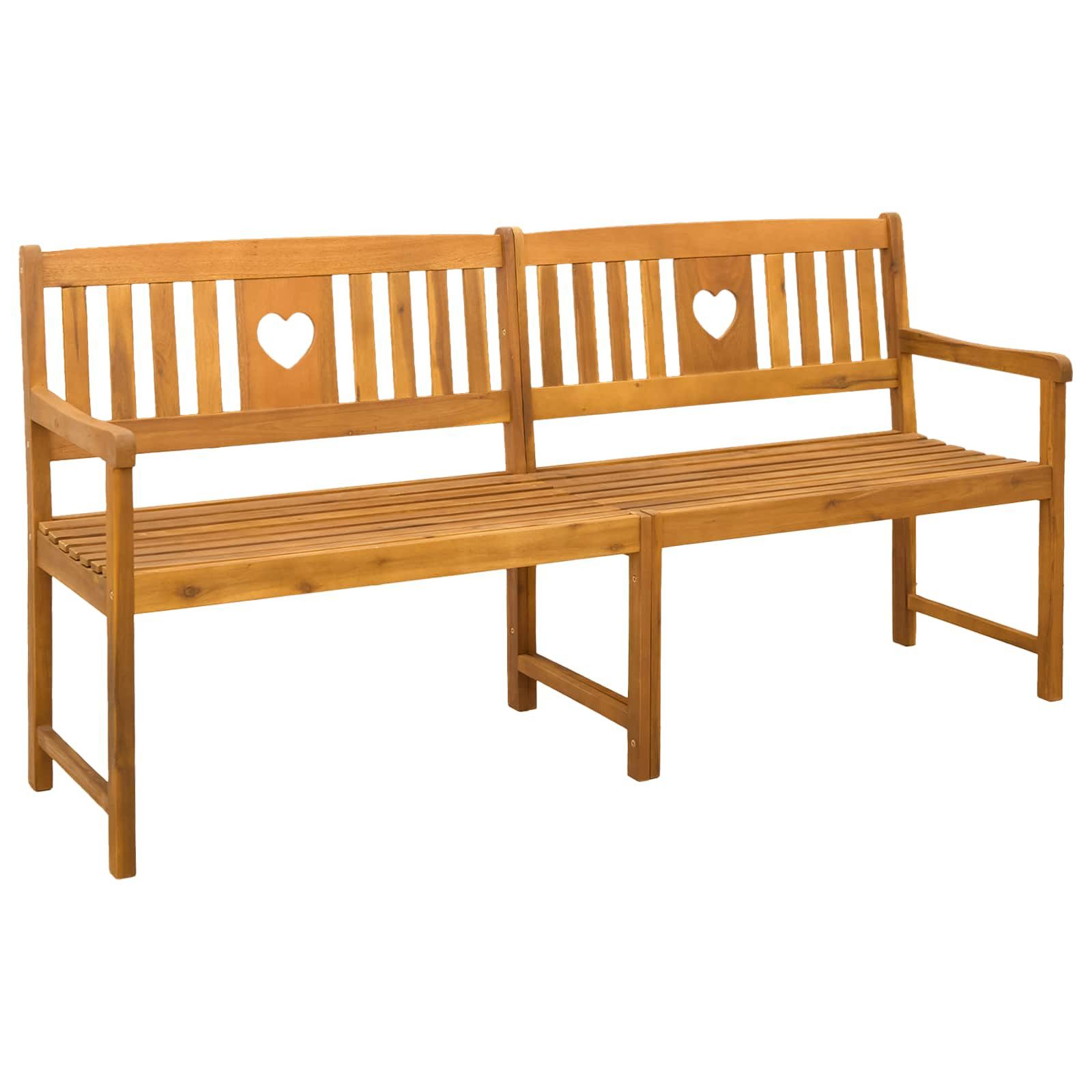 vidaXL Gartenbank Bank Outdoor 4 -Sitzer 180 x 56 x 90 cm Massivholz Natur (1-St)