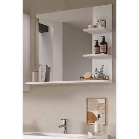 xonox.home Wandspiegel Laredo (Badspiegel in weiß mit Regal, 80 x 70 cm)